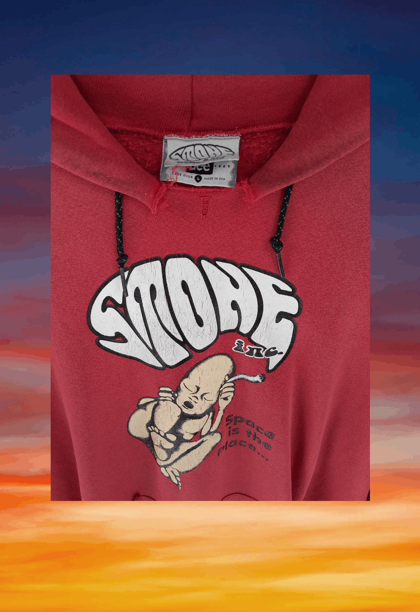 Vintage Vintage 90s STONE INC Skateboard distressed hoodies Size US L / EU 52-54 / 3 - 5 Thumbnail