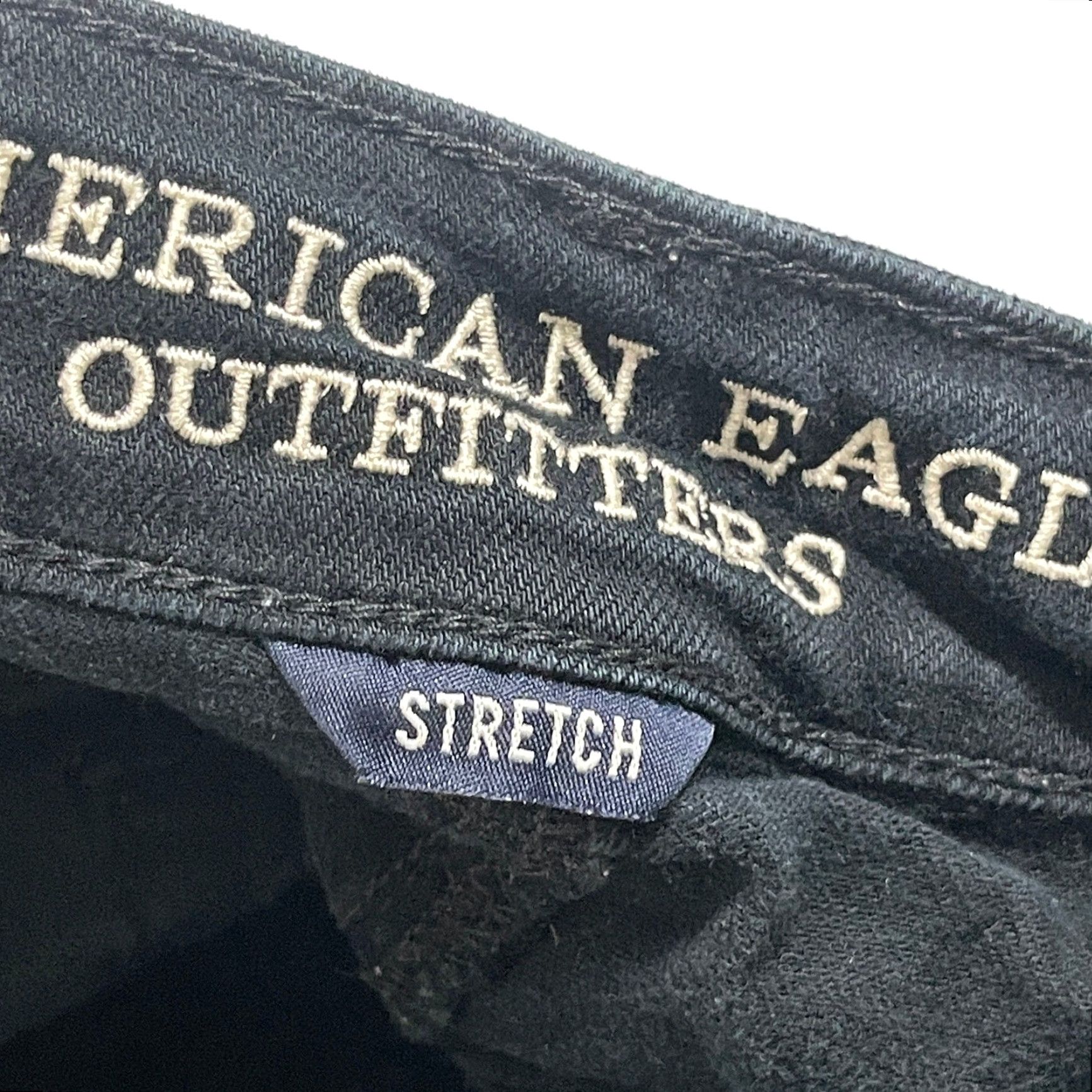 Vintage American Eagle Womens Festival Shorts 4 Black Denim Distressed High Rise Regular 5-Pocket Mens? Size 27" / US 4 / IT 40 - 4 Thumbnail
