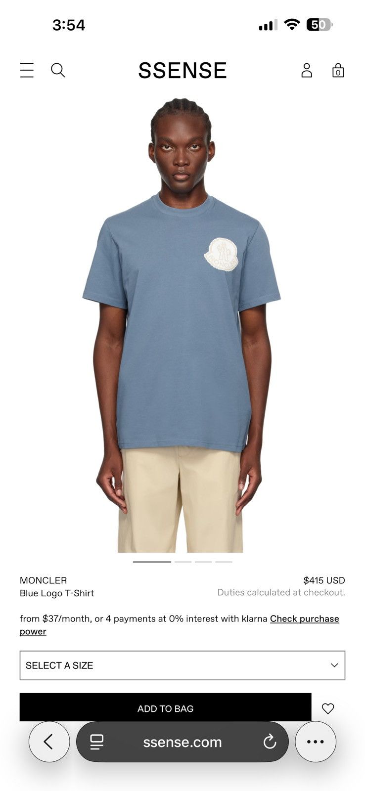 Moncler Blue Moncler Logo Tee Size US XL / EU 56 / 4 - 1 Thumbnail