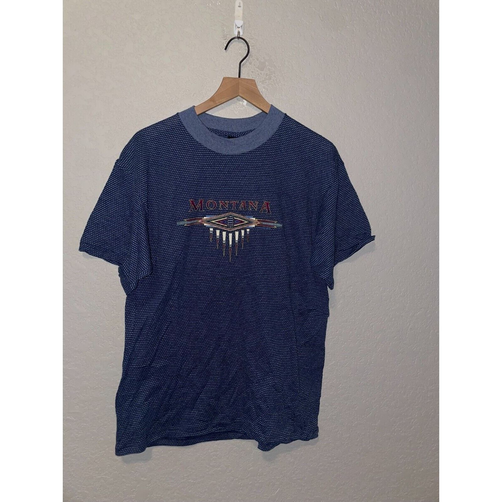 Vintage Vintage Montana Blue Shirt MT State Graphic Tee VTG 90s L Size US L / EU 52-54 / 3 - 1 Thumbnail