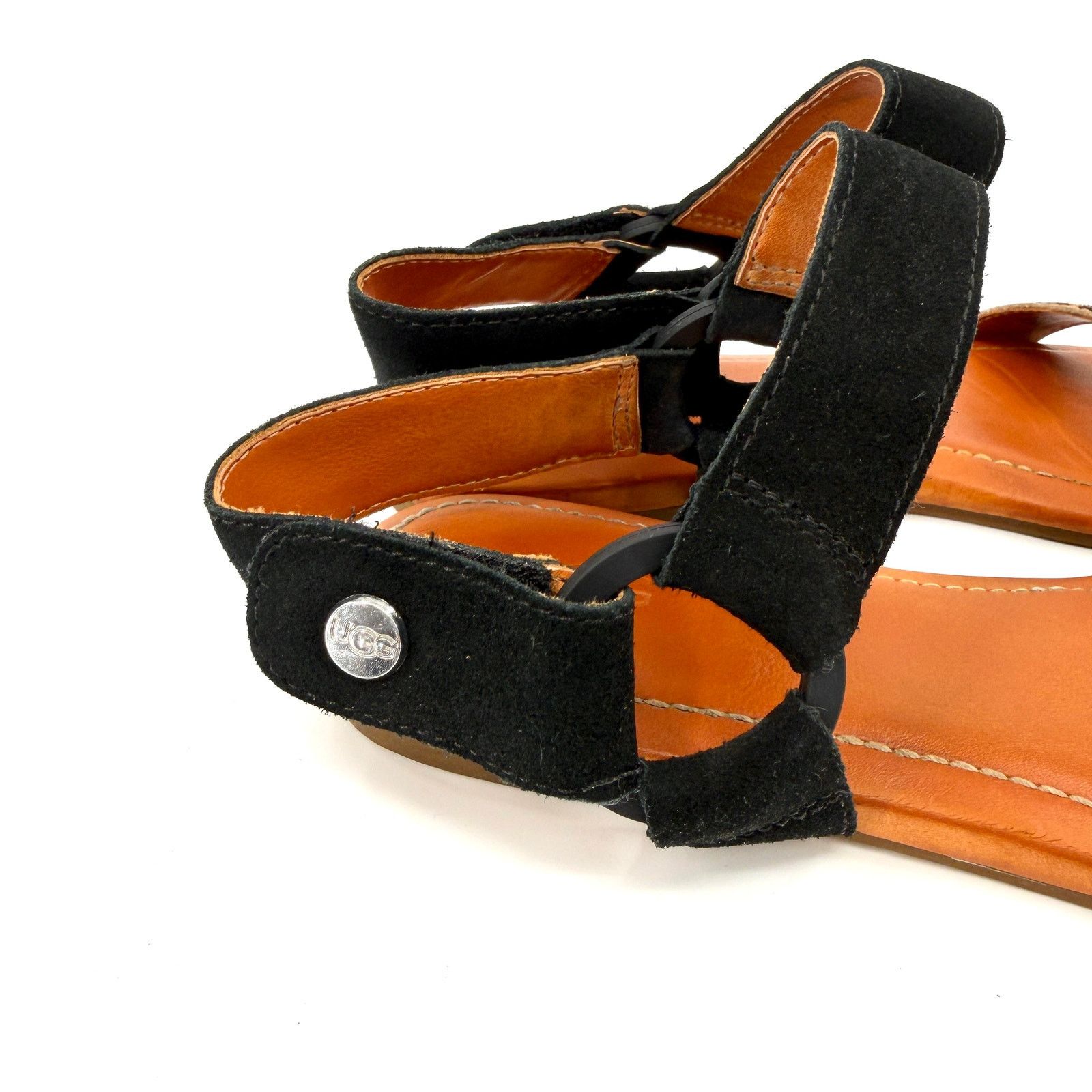 Ugg UGG Black Leopard Calf Hair Leather Strappy Sandals Size US 7.5 / IT 37.5 - 5 Thumbnail