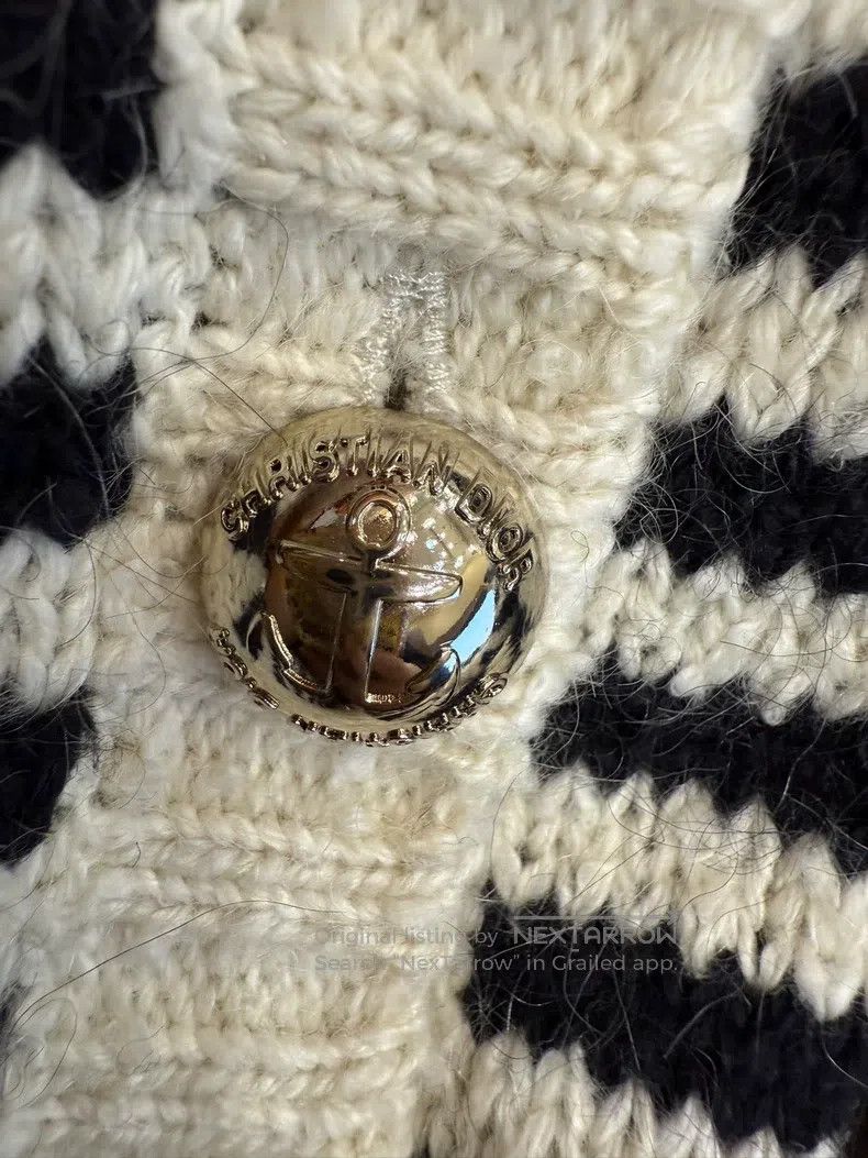 Dior Dior Black and white striped knitted cardigan coat Size M / US 6-8 / IT 42-44 - 7 Thumbnail