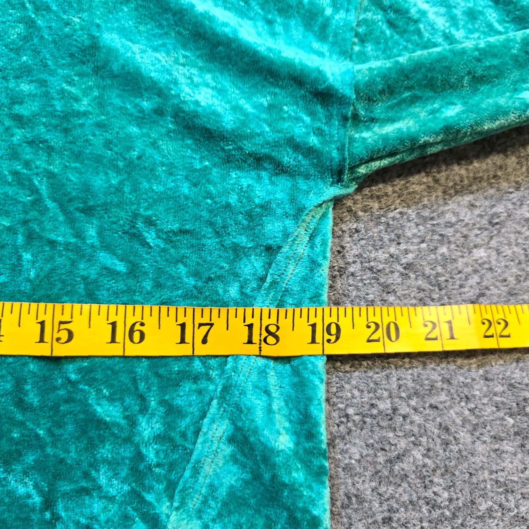 Free People Free People Top Womens S Green Velour Long Sleeve Casual Basic Blouse, Velvet, Round Neck, Lightweight, Stretch, Regular, Fall Spring Winter, Womens Size S / US 4 / IT 40 - 5 Thumbnail