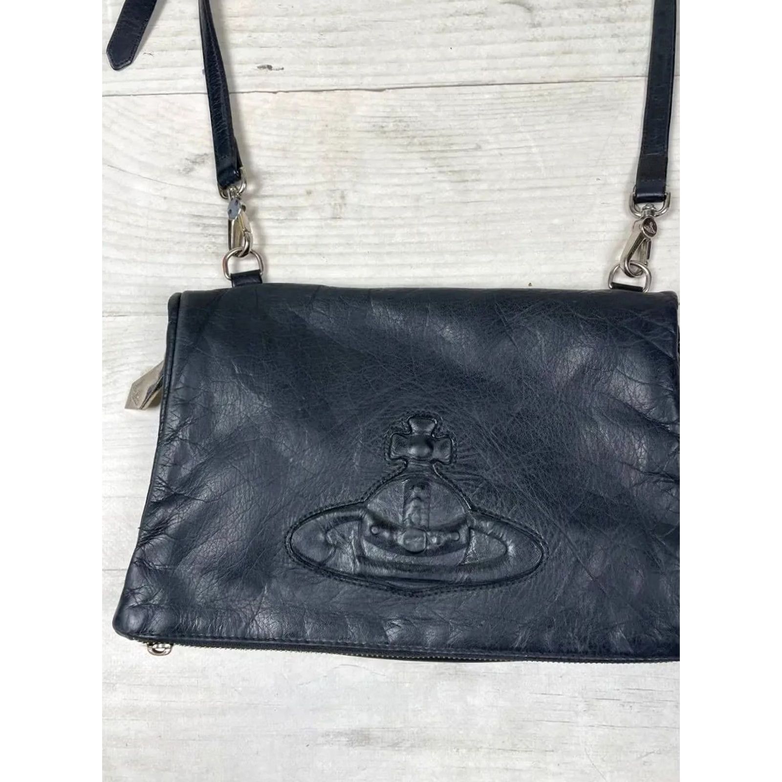 Vivienne Westwood Vivienne Westwood Shoulder Bag Black Leather Women's Logo Orb 18/28/7cm Vintage: No Size ONE SIZE - 3 Thumbnail