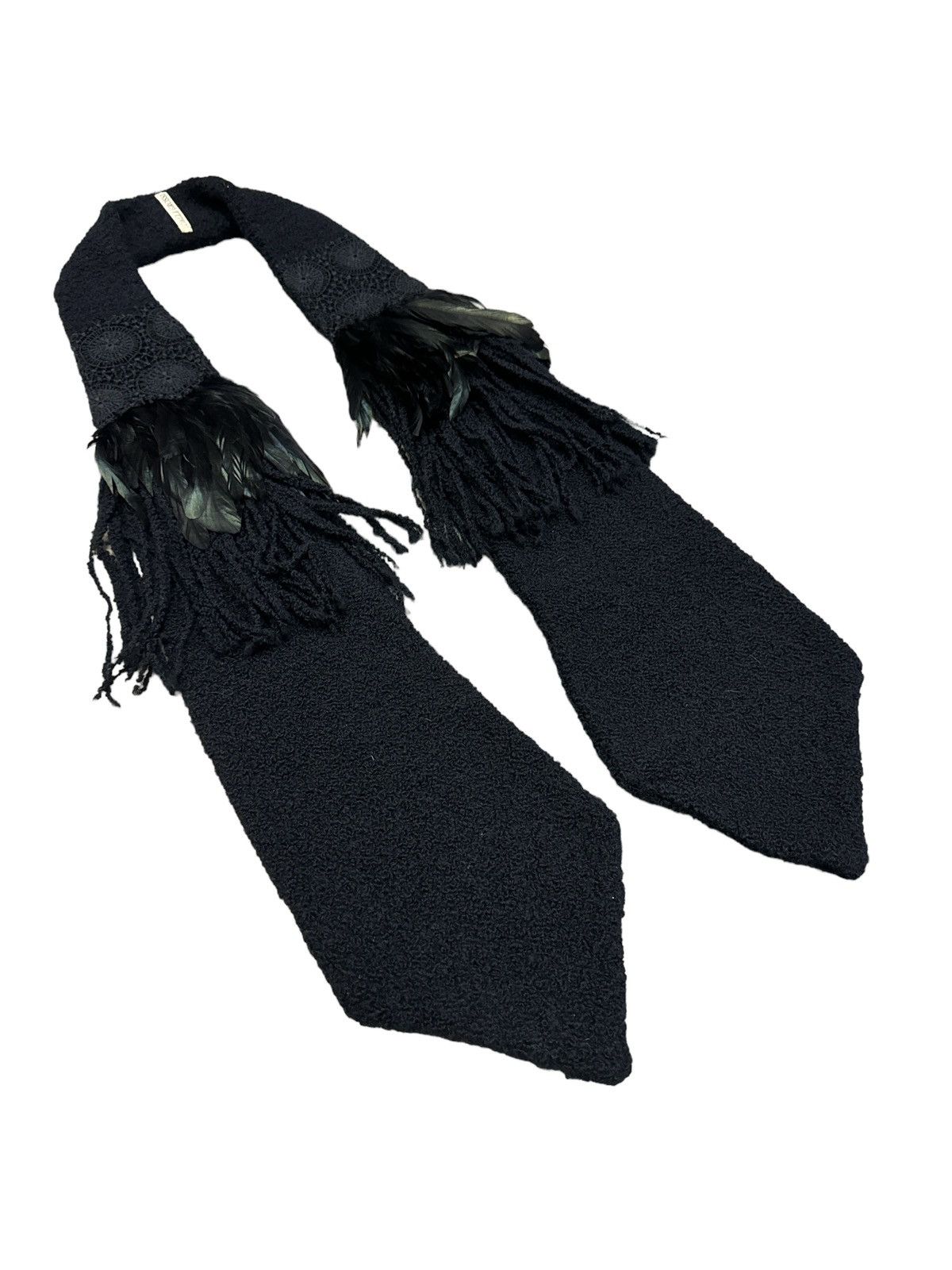 Anglo-Italian VINTAGE JOELLE GROSSI ROOSTER FEATHER WRINKLES SCARF TIE Size ONE SIZE - 3 Thumbnail