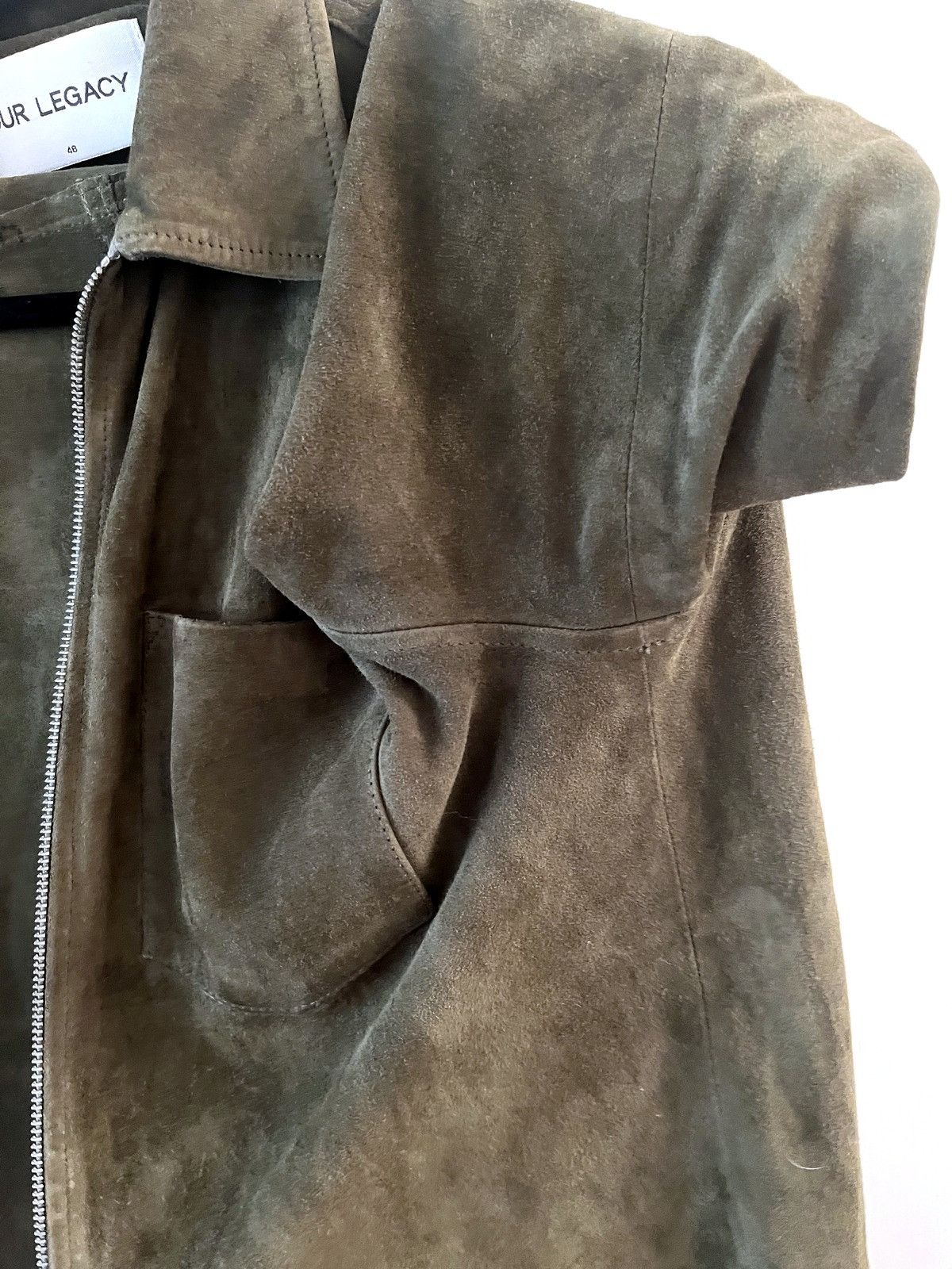 Our Legacy Our Legacy Olive Green Suede Zip Shirt Jacket Size 48 Size US M / EU 48-50 / 2 - 11 Thumbnail