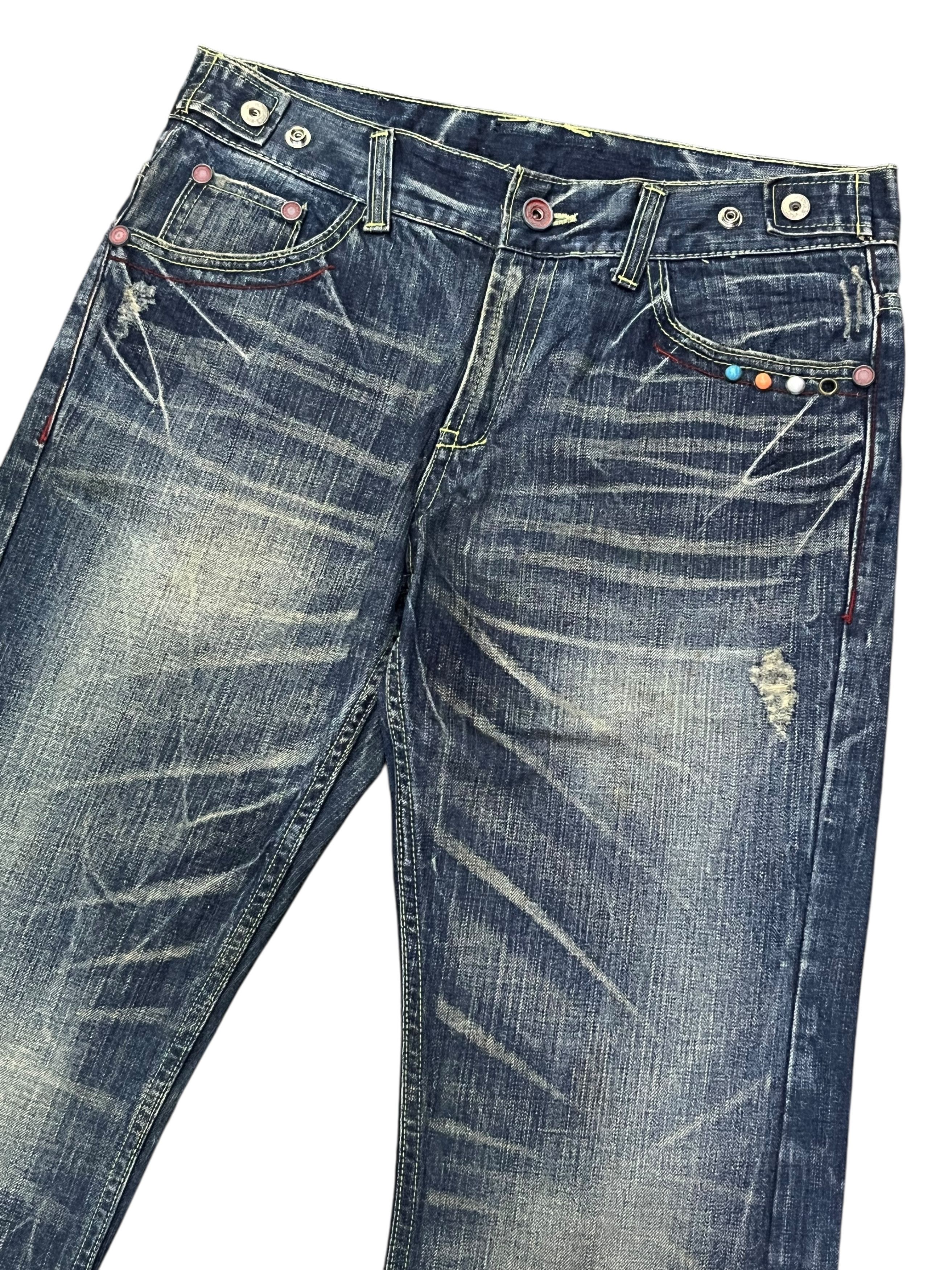 Japanese Brand 🔥REDPEPPER Embroidery Wings Flare Distressed Clawmark Denim Size US 31 - 8 Thumbnail