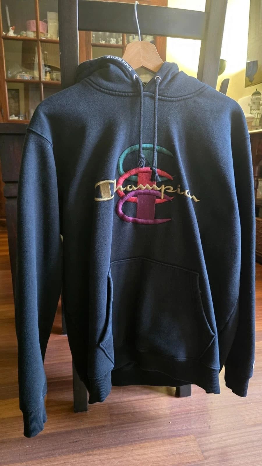 Champion × Supreme Supreme x Champion Stacked C Hoodie (FW17) Size US L / EU 52-54 / 3 - 3 Thumbnail