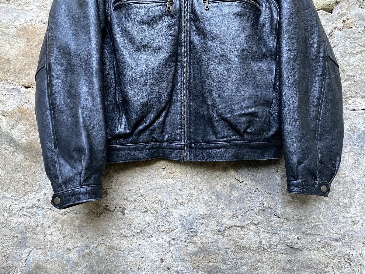 Vintage Vintage 80s Oversized Motorcycle Bomber Leather Jacket Size US L / EU 52-54 / 3 - 3 Thumbnail