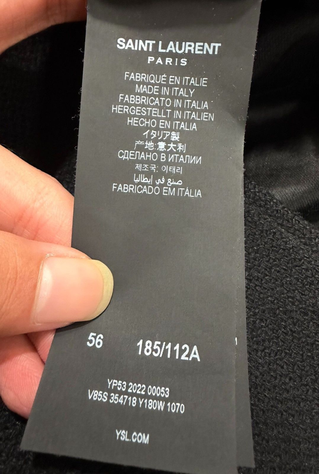 Saint Laurent Paris Saint Laurent 22FW Black &White Wool Lambskin Varsity Jacket Size US XL / EU 56 / 4 - 4 Thumbnail