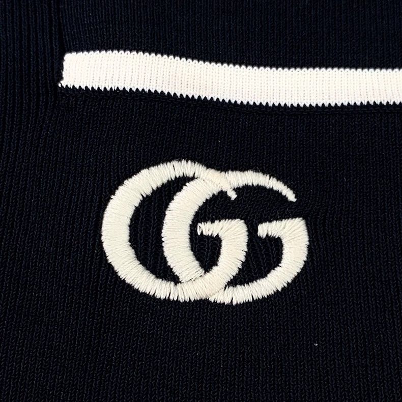 Gucci Gucci Black double G embroidered striped knitted cardigan j Size US XS / EU 42 / 0 - 5 Thumbnail