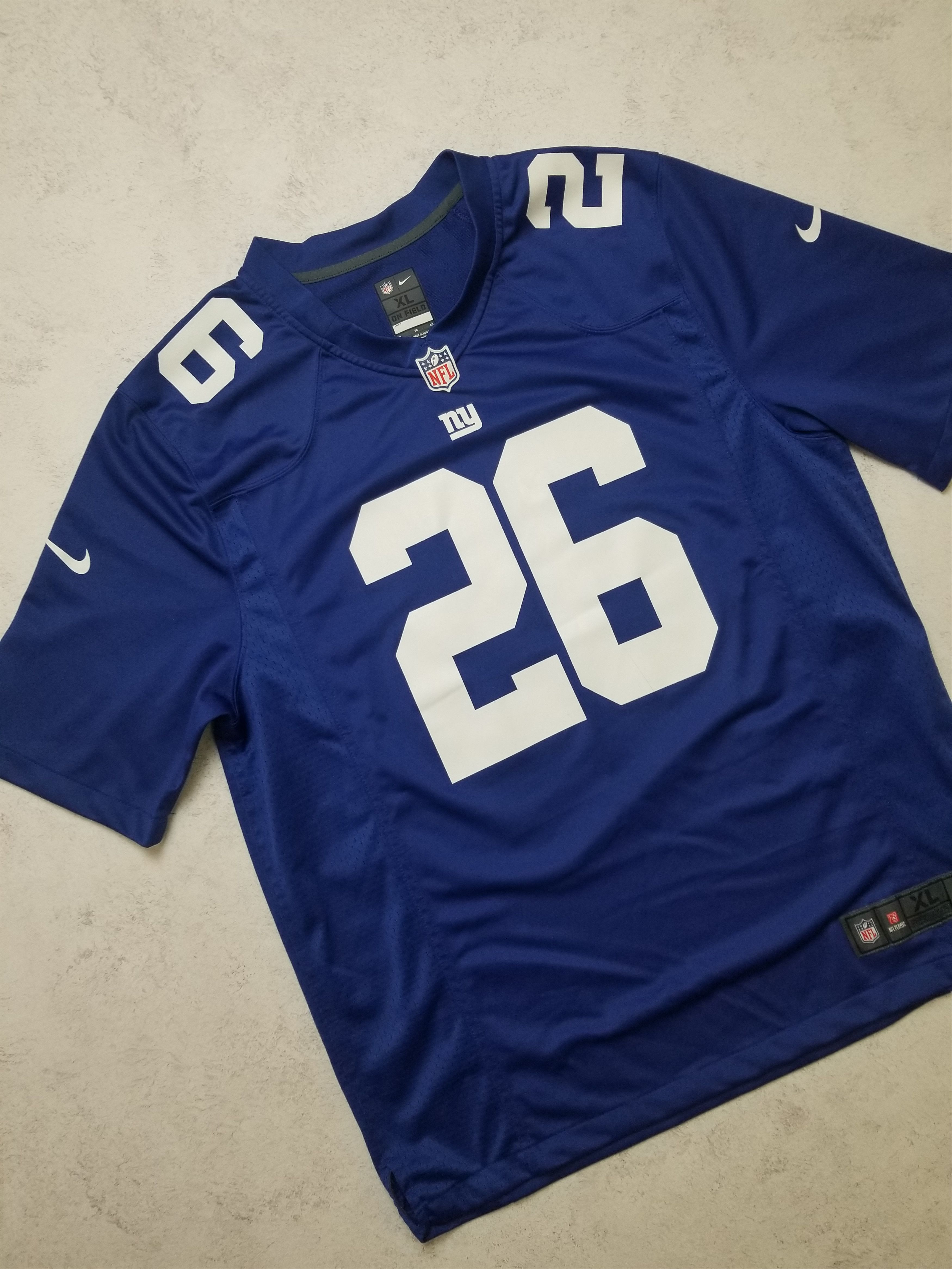 Nike Nike New York Giants #26 Saquon Barkley Onfield NFL Jersey Size US XL / EU 56 / 4 - 11 Thumbnail