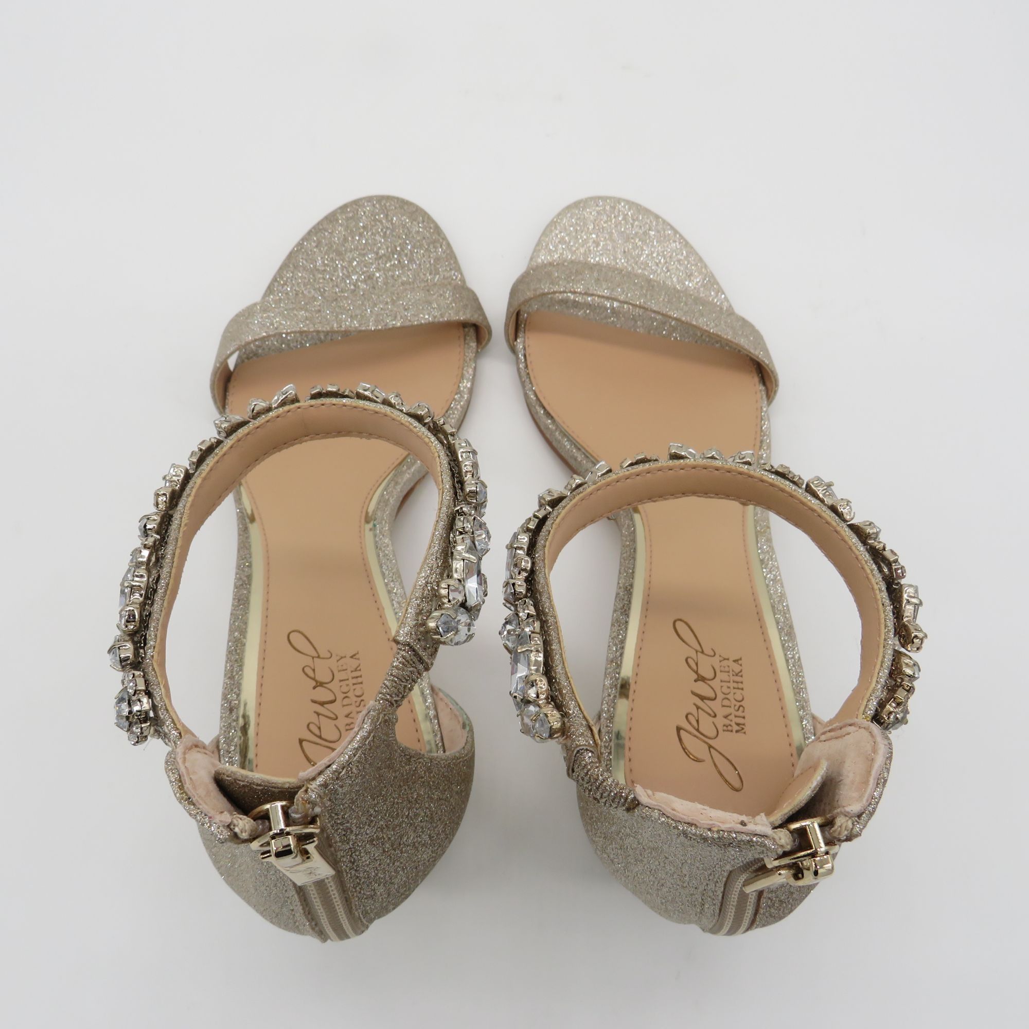 Badgley Mischka Jewel By Badgley Mischka Women's Gold Block Heel Sandals Rhi Size US 9 / IT 39 - 5 Thumbnail