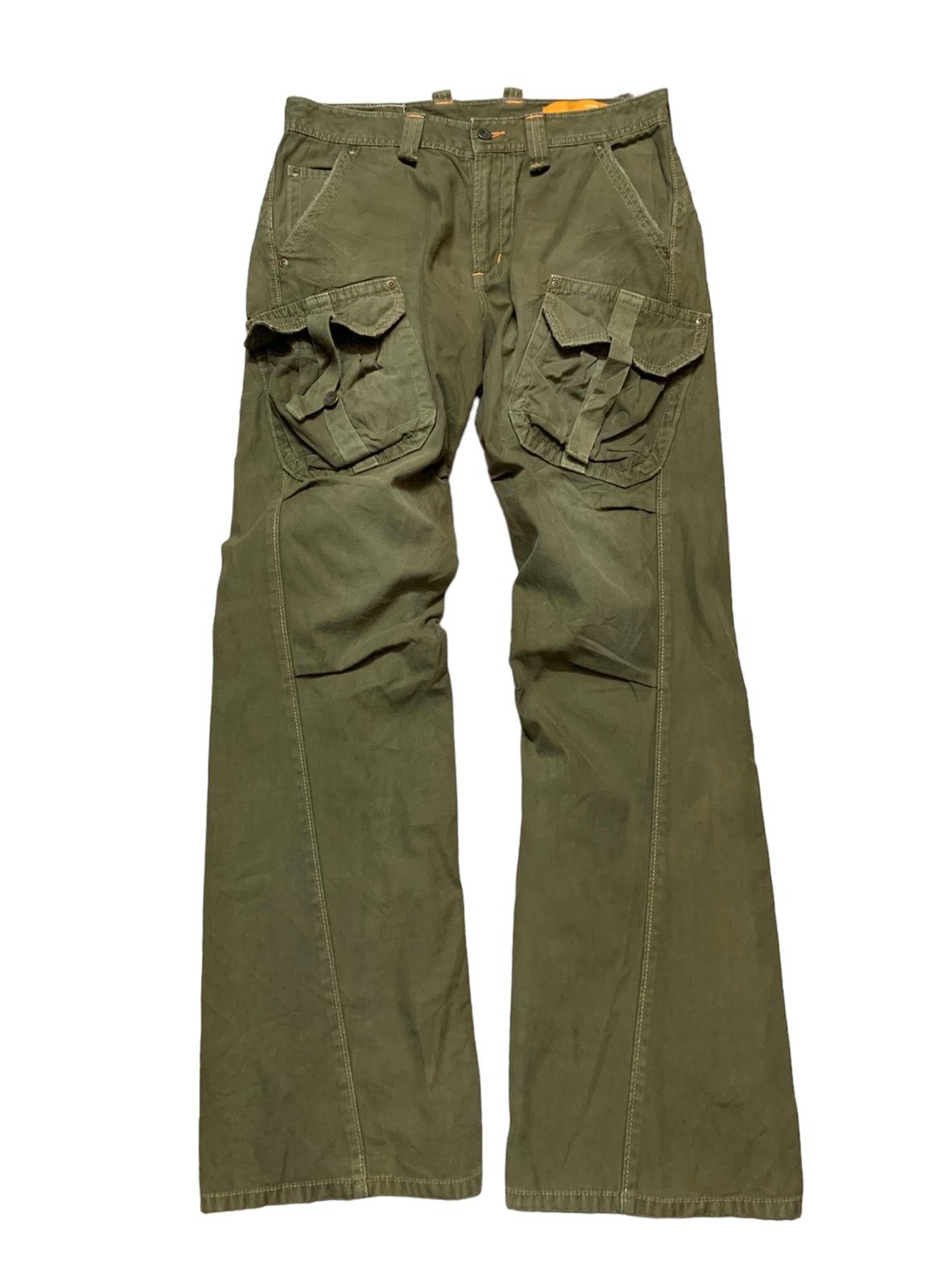 Pre-owned Edwin X Hysteric Glamour Flare Edwin Xu Front Cargo Washed Pants In Army Green