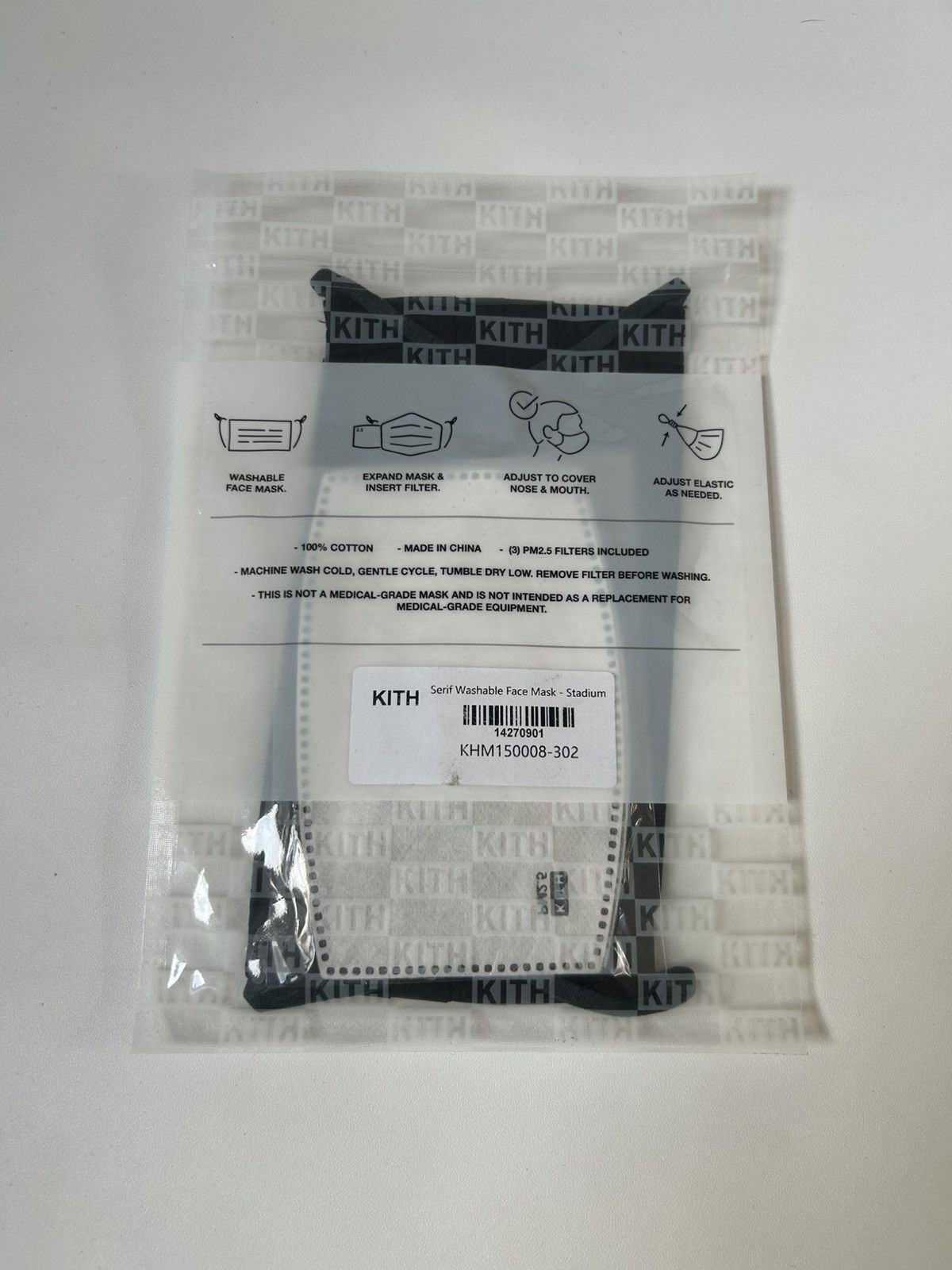 Kith Serif Washable Face Mask - Stadium Size ONE SIZE - 3 Thumbnail