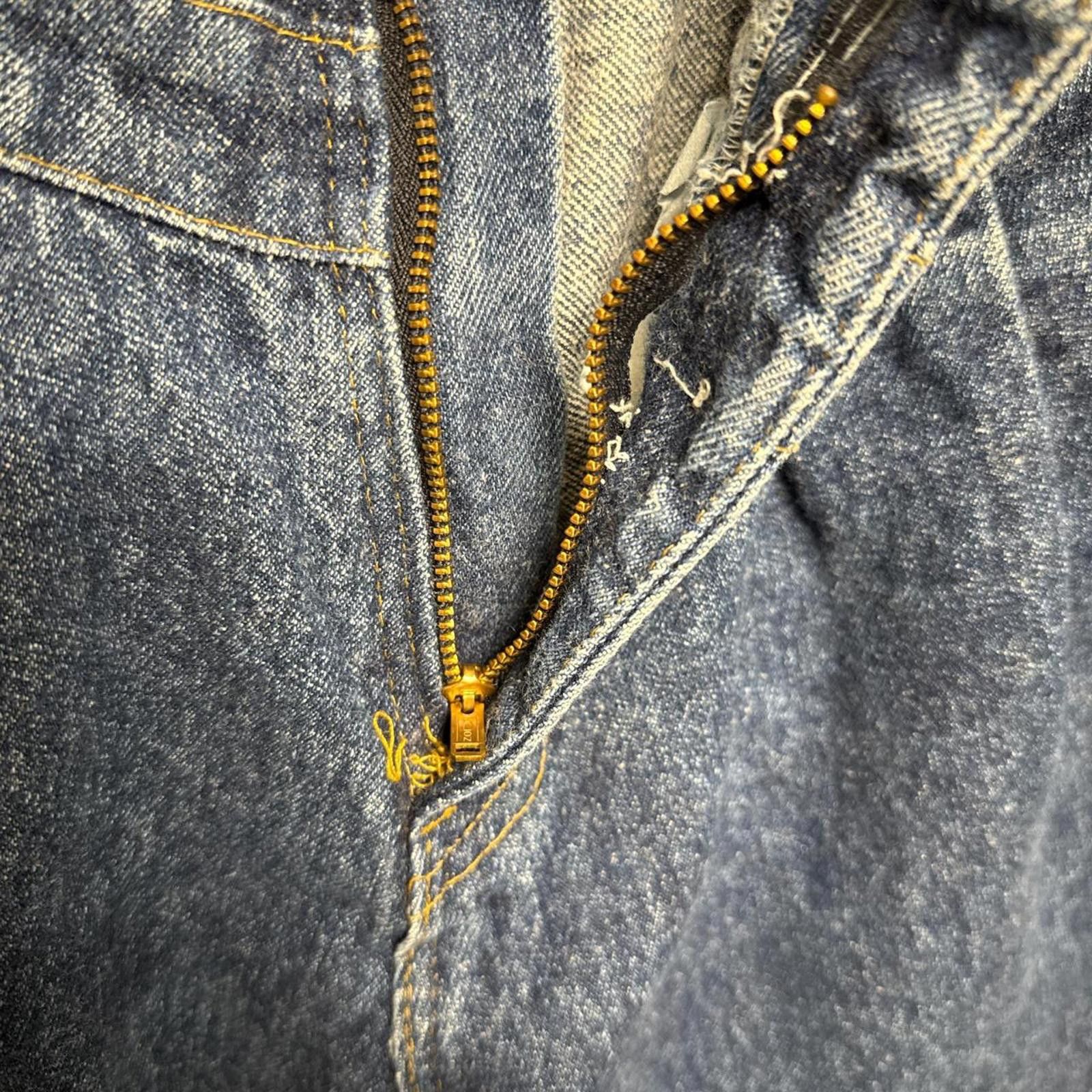Other 1930s raw denim trousers, talon zipper, snap buttons Size 16 Size 38" / US 16 / IT 52 - 8 Thumbnail