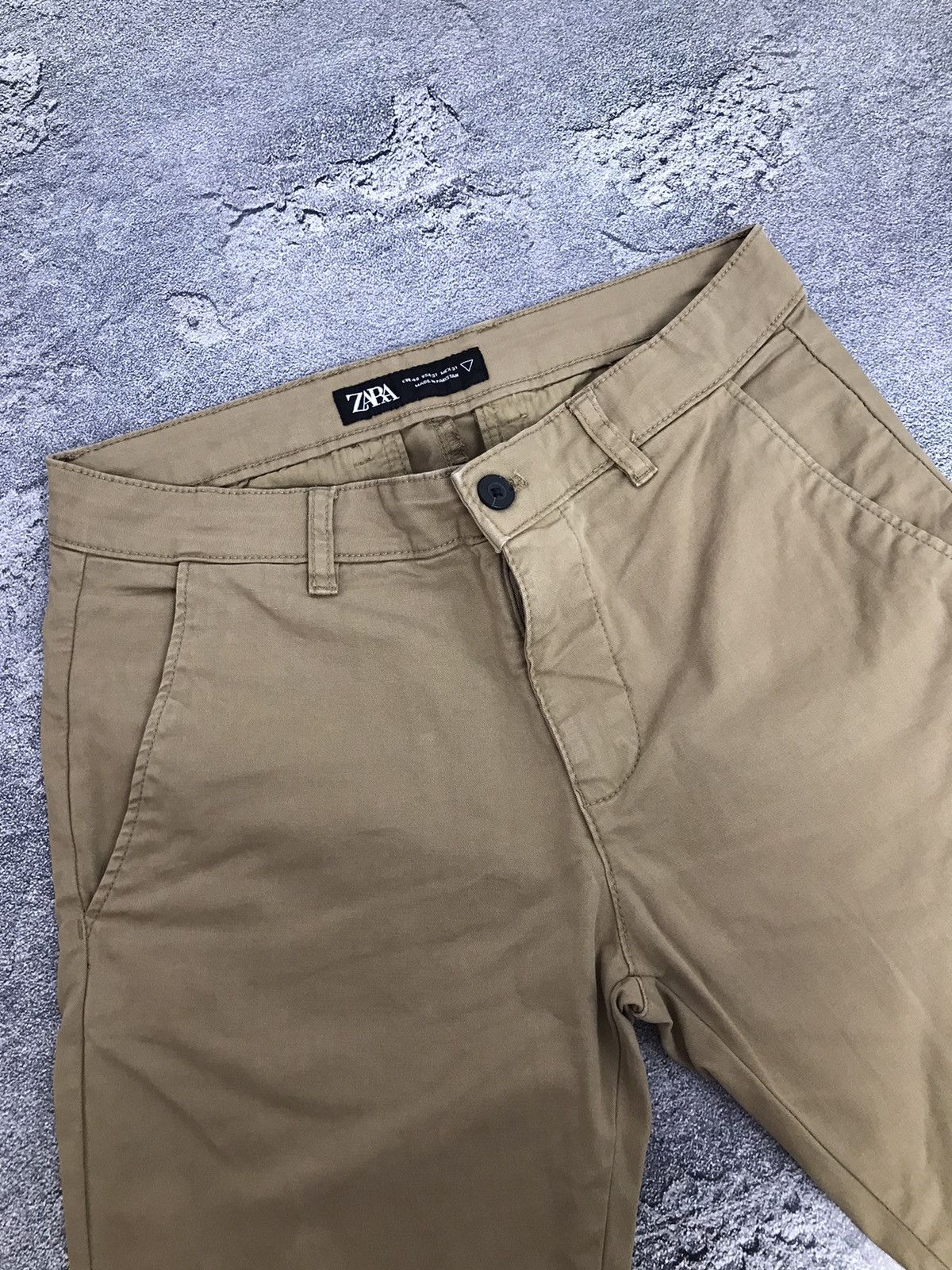 Zara Zara Skinny Fit Beige Basic Classic Cotton Chino Pants Size US 30 / EU 46 - 5 Thumbnail