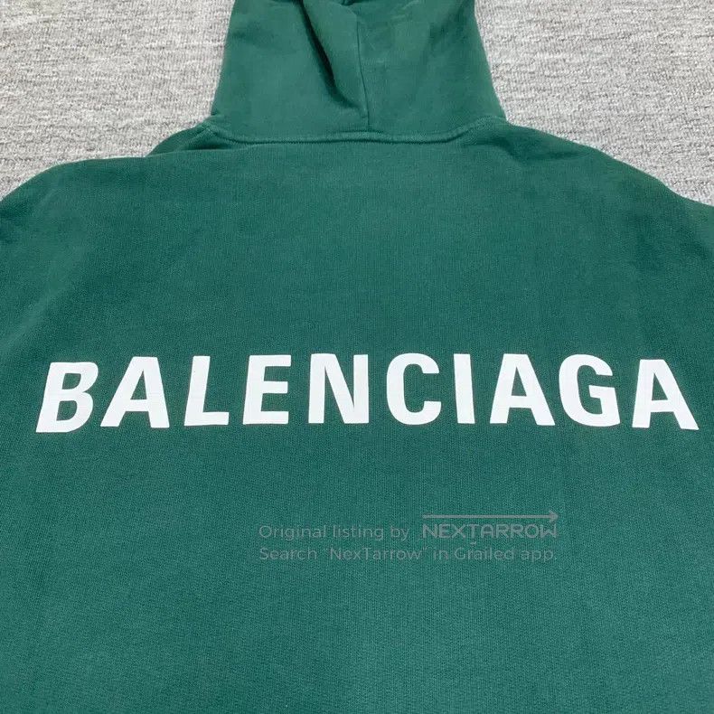 Balenciaga Balenciaga Green Back Logo Hoodie Sweatshirt Size US M / EU 48-50 / 2 - 6 Thumbnail