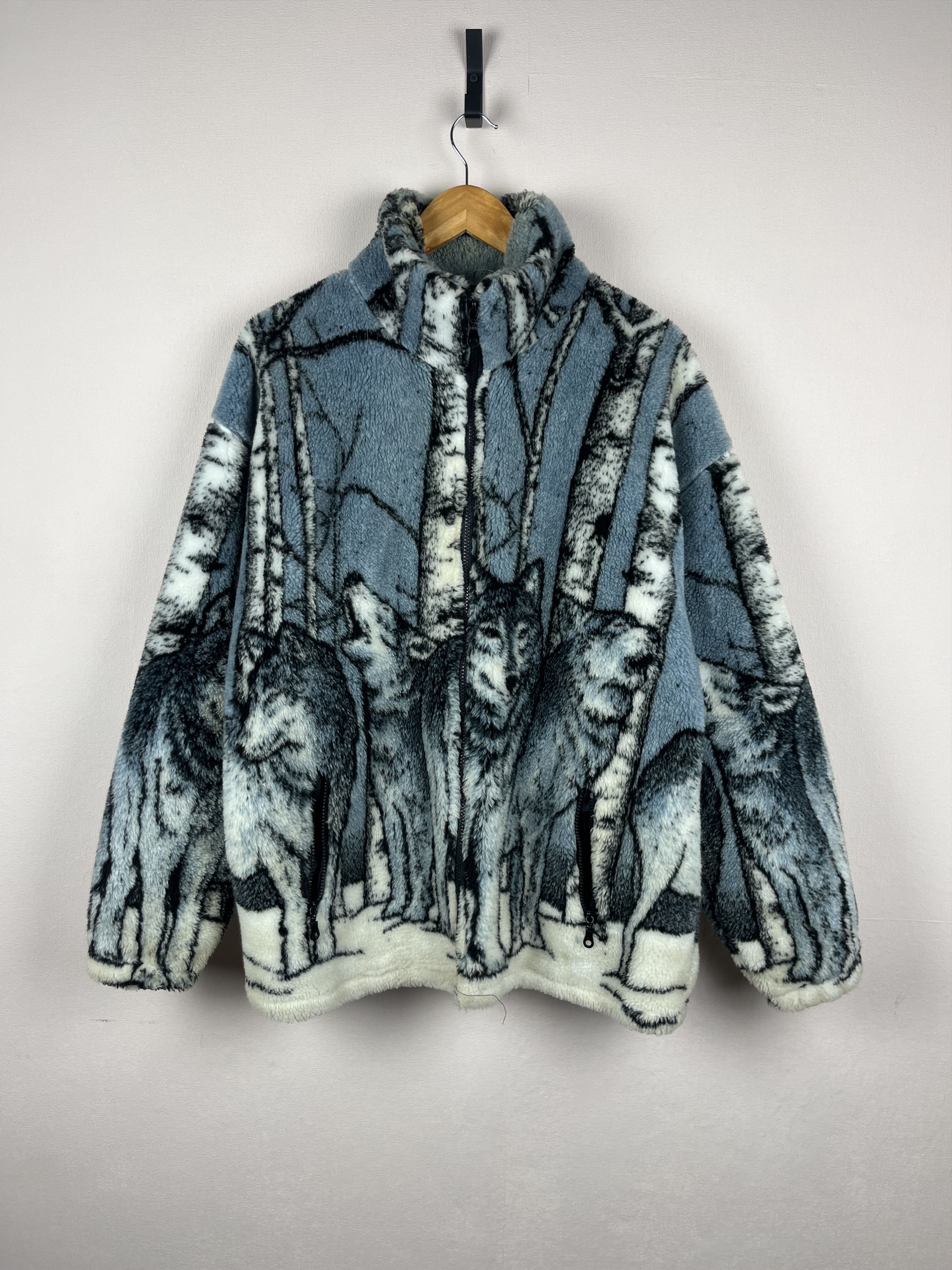Streetwear × Vintage Vintage Orca Whale All Over Print Fleece