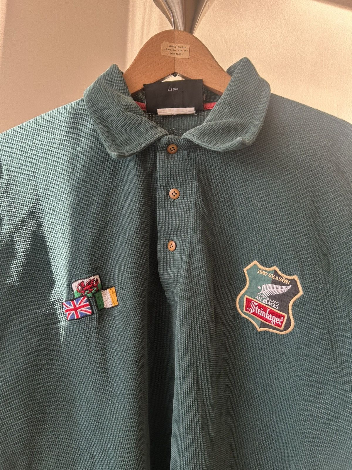 Canterbury of New Zealand Vintage 90s Canterbury All Blacks Steinlager Rugby Polo Size US L / EU 52-54 / 3 - 4 Thumbnail
