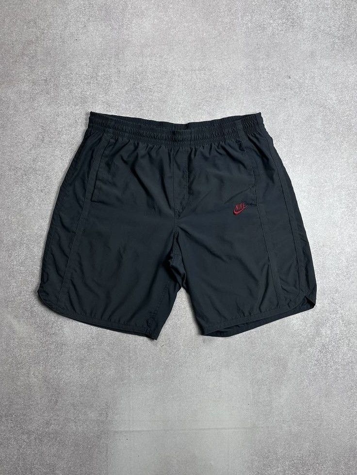 Nike Vintage Nike Running Swoosh Nylon Flared Shorts L Size US 34 / EU 50 - 1 Thumbnail
