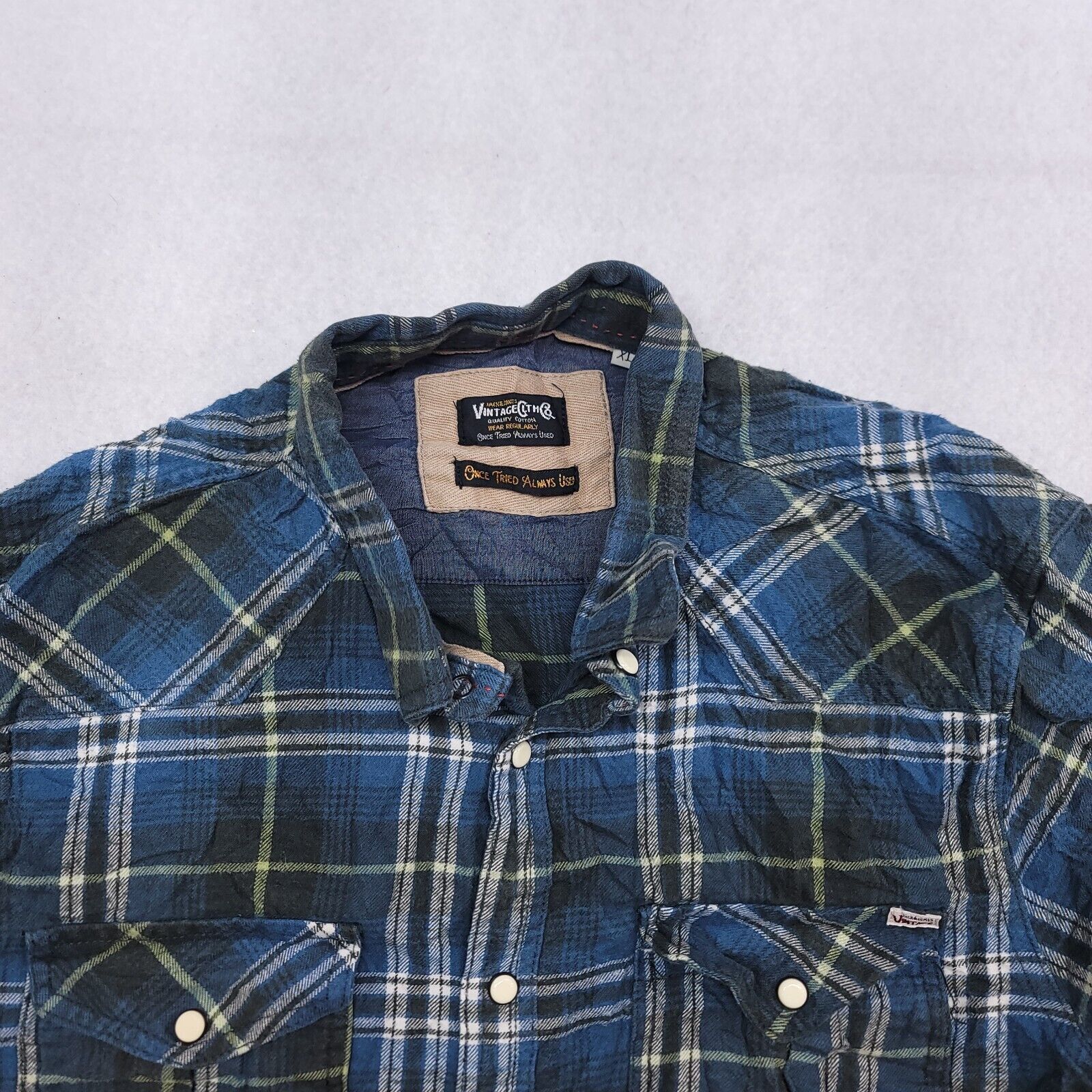 Jack & Jones Jack & Jones Vintage Clth Co Shirt Adult Mens Size XL Blue Size US XL / EU 56 / 4 - 1 Thumbnail