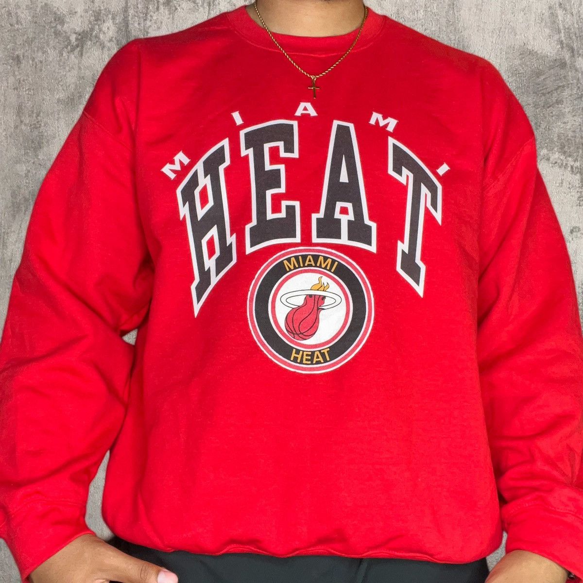 NBA × Vintage Vintage 90s Miami Heat crewneck sweatshirt cstm Size US L / EU 52-54 / 3 - 3 Thumbnail