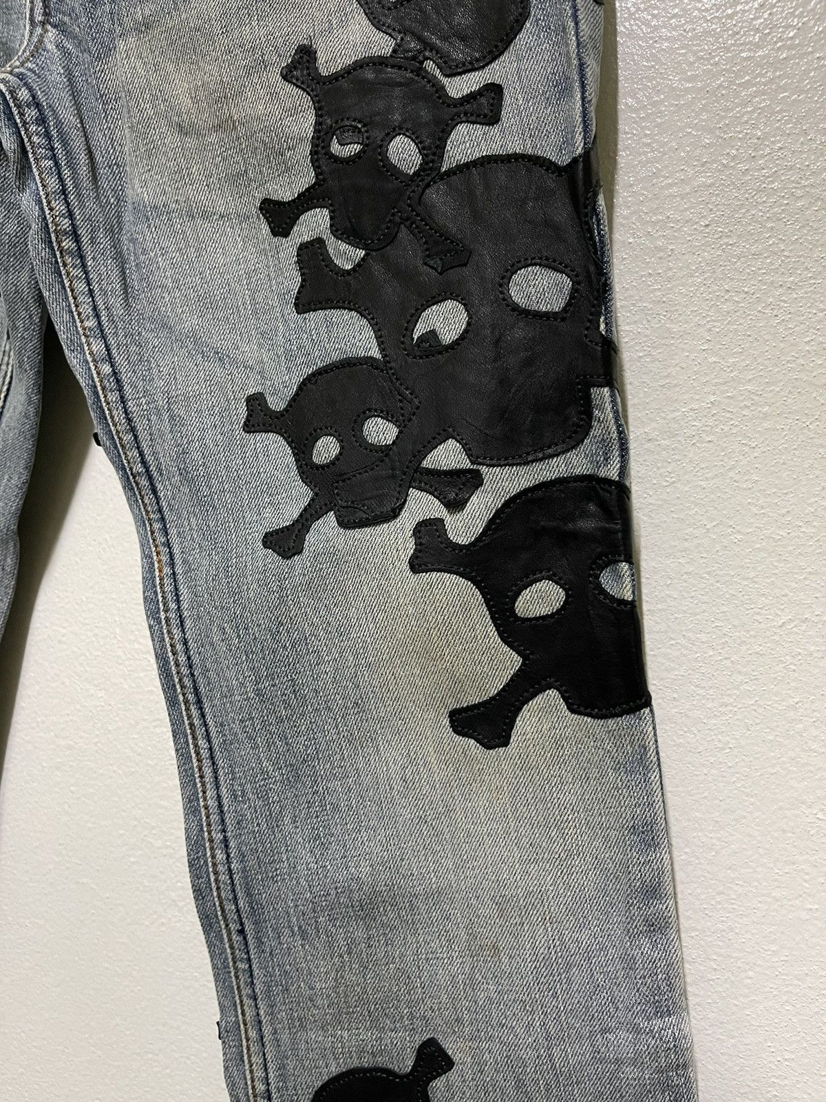 Le Grande Bleu (L.G.B.) Le Grand Bleu Skull Patchwork Crazy Wolf Cut Flares Denim Size US 28 / EU 44 - 6 Thumbnail
