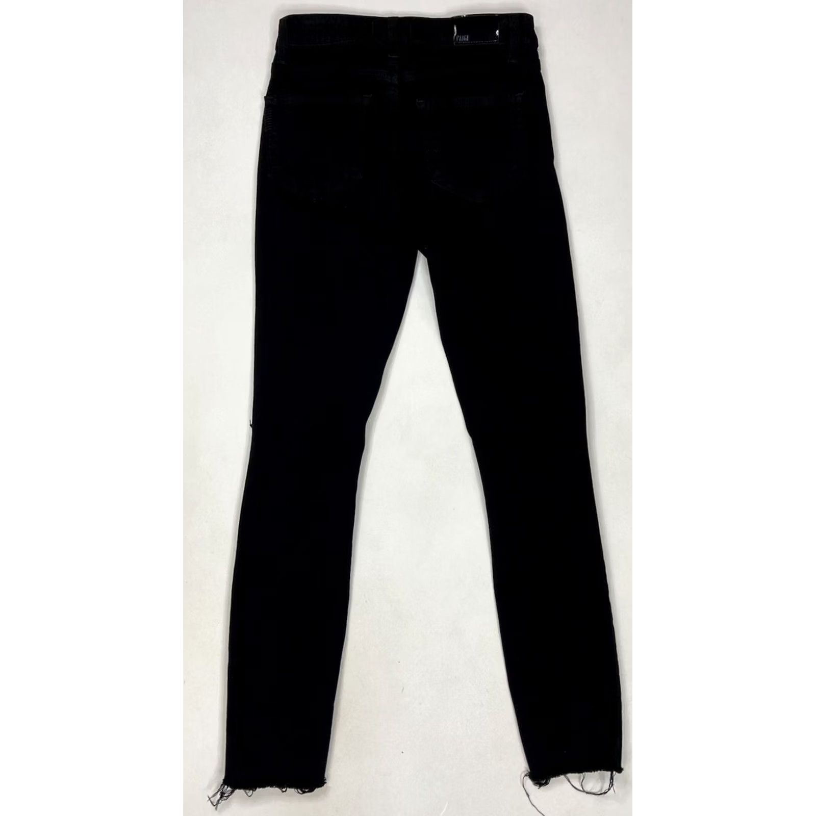 Paige Paige Hoxton Ankle Denim Jeans Women 25 Dark Shadow Distressed Slim 5-Pocket Black Cotton Polyester Spandex Rayon Jeans Size 42" / US 20 - 4 Thumbnail