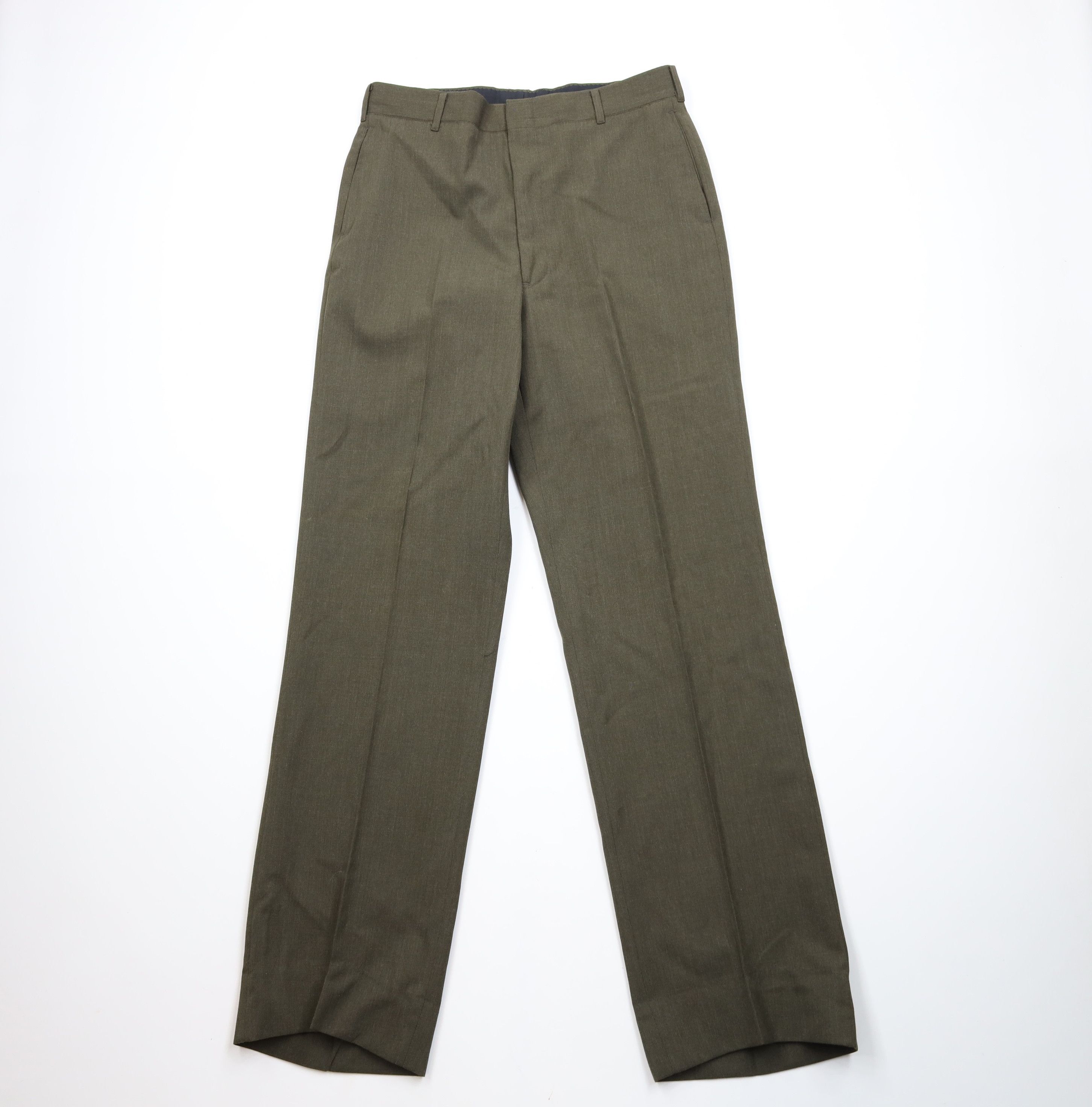 Vintage Vintage 90s Military Wool Blend Wide Leg Trousers Pants USA Size US 34 / EU 50 - 1 Thumbnail