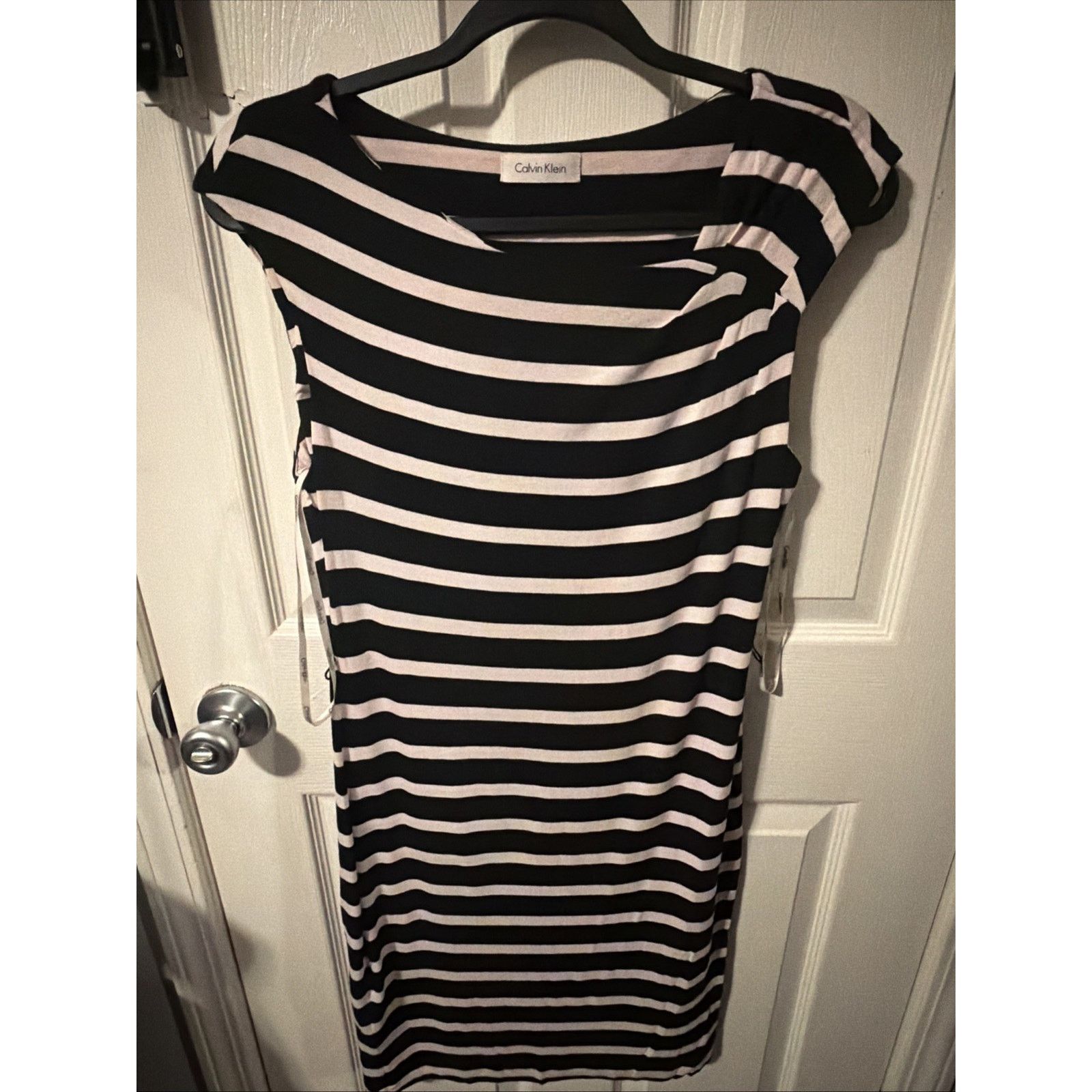 Calvin Klein Calvin Klein Women's Sleeveless Dress Small Striped Navy Size S / US 4 / IT 40 - 2 Thumbnail