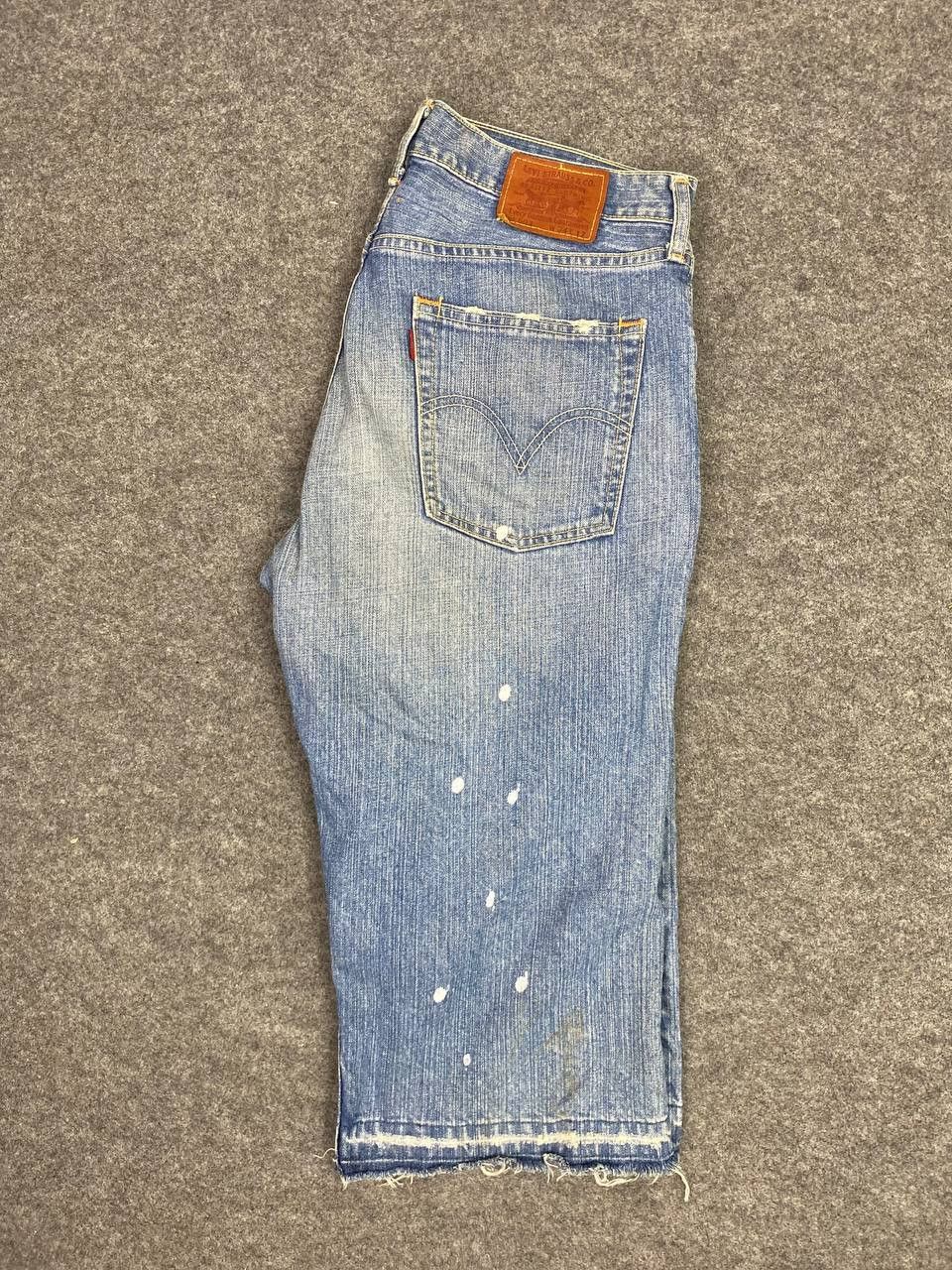 image of Distressed Denim x Levis Vintage Levis 503 Short Denim Distressed in Light Blue Jeans (Size 36)