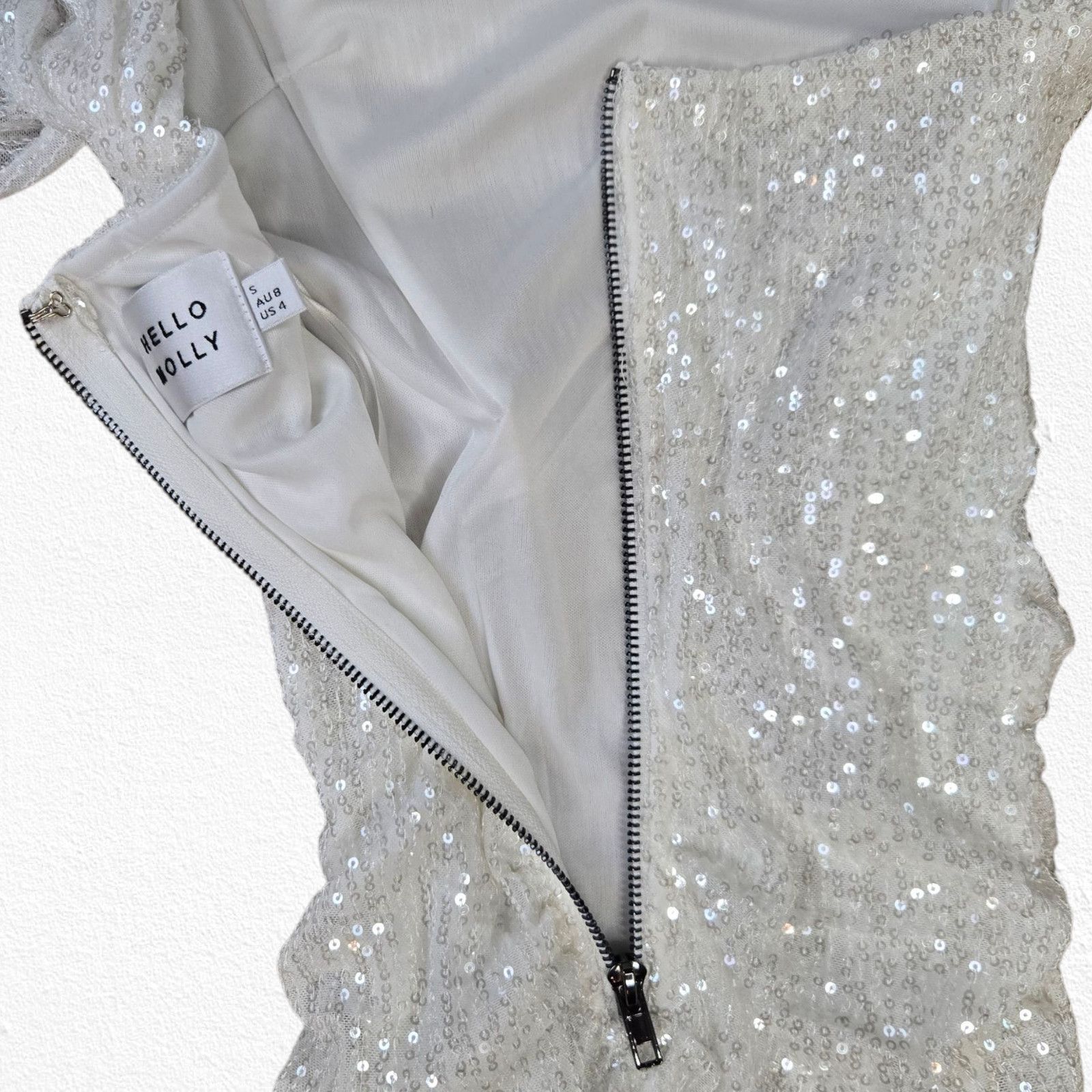 Other White Sequin Off-Shoulder Mini Dress Size Small Size S / US 4 / IT 40 - 8 Thumbnail