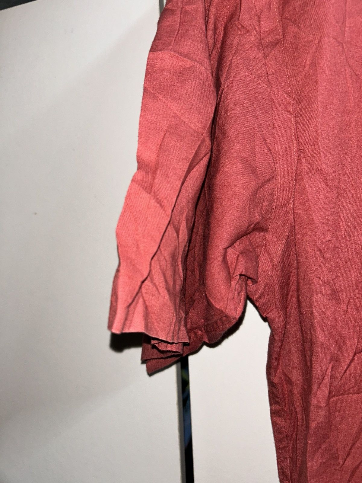 Issey Miyake IM Product Plain Red Short Sleeve Pocket Button Up Shirt Size US M / EU 48-50 / 2 - 10 Thumbnail