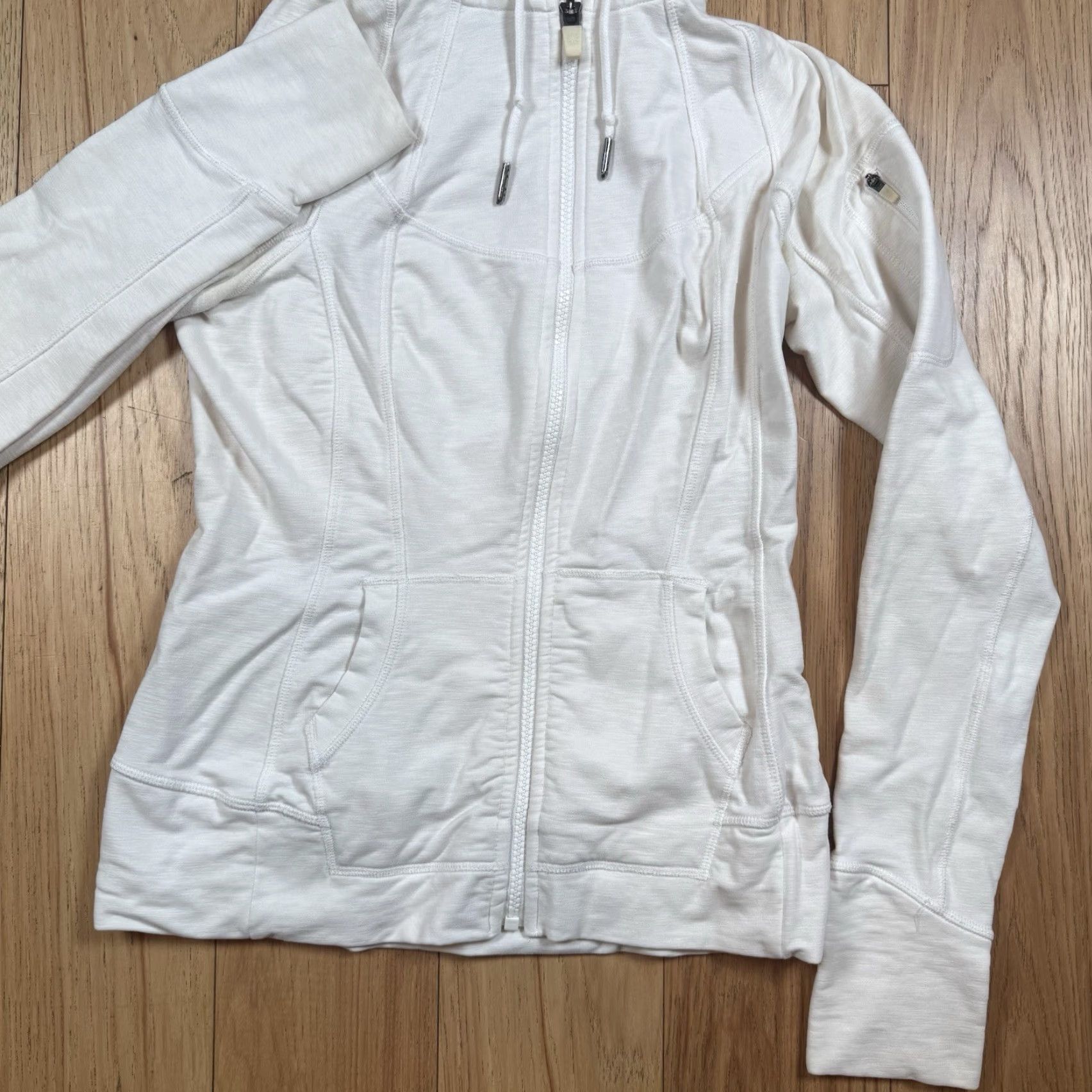 Athleta Athleta Hoodie Full Zip Women’s XS White Athletic Lightweight Regular Size Woman Women’s/XS? Size XS / US 0-2 / IT 36-38 - 3 Thumbnail