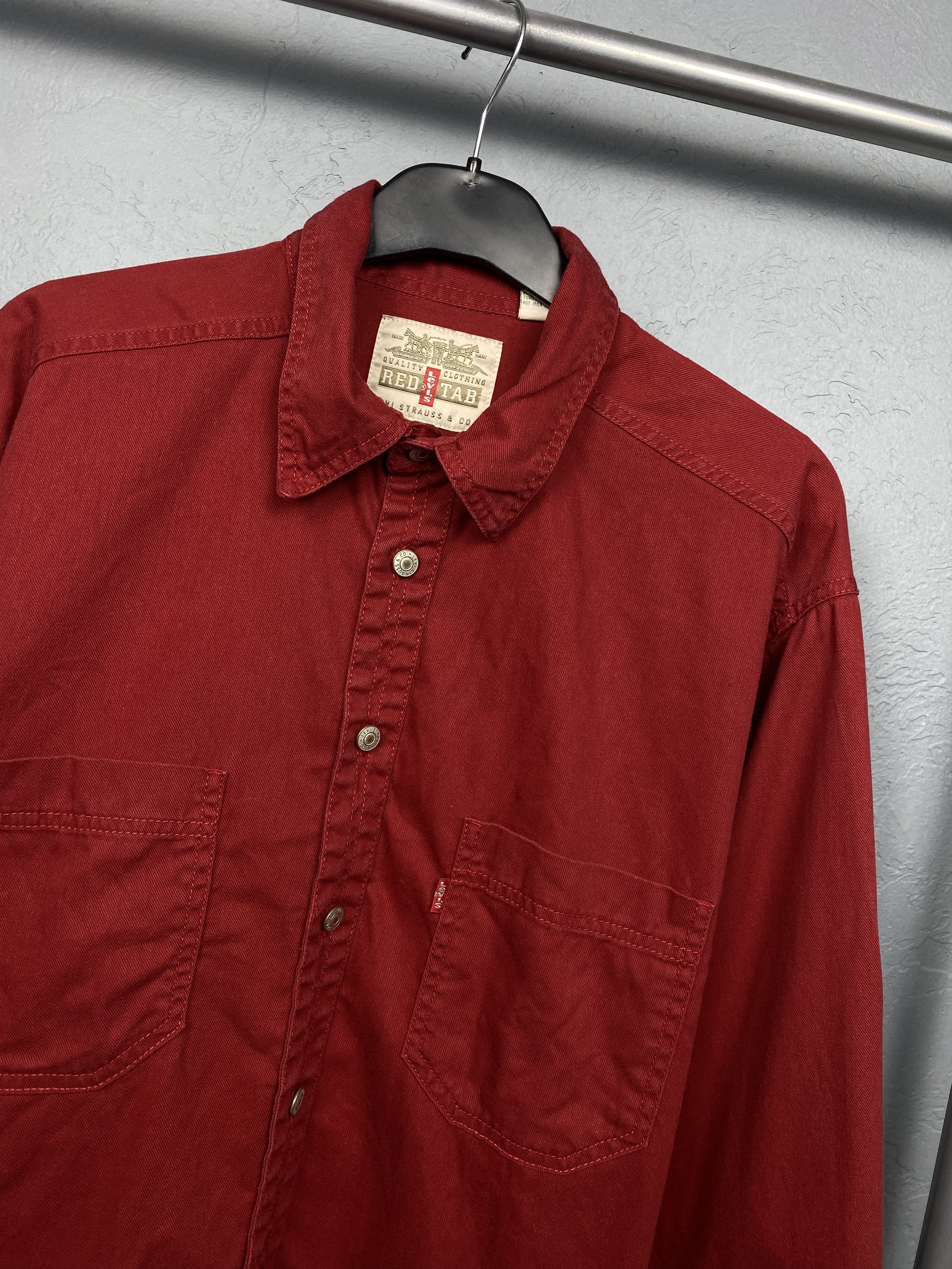 Levi's Levi's 90s Vintage Mens Red Tab Denim Shirt Size US L / EU 52-54 / 3 - 2 Thumbnail