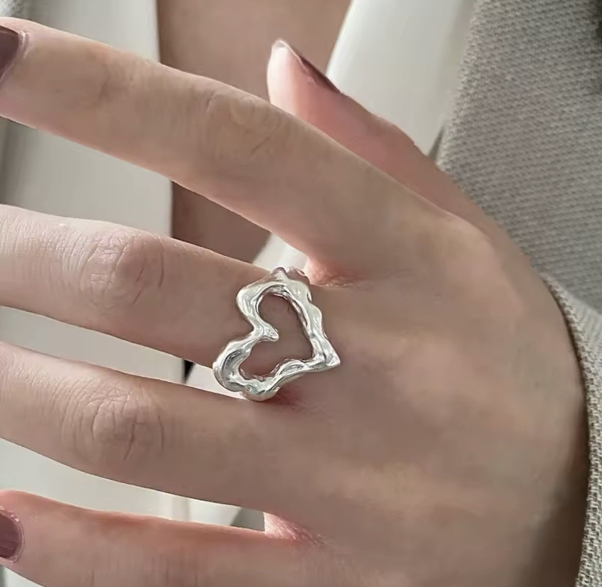Jewelry × Vintage 925 Sterling Silver Heart Rings Size ONE SIZE - 3 Thumbnail