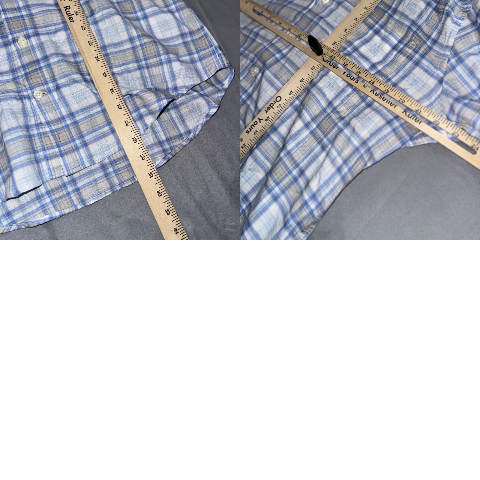 Peter Millar Peter Millar Shirt Mens Medium Blue Tan Plaid Button Front Long Sleeve Casual Shirt Size US M / EU 48-50 / 2 - 8 Thumbnail