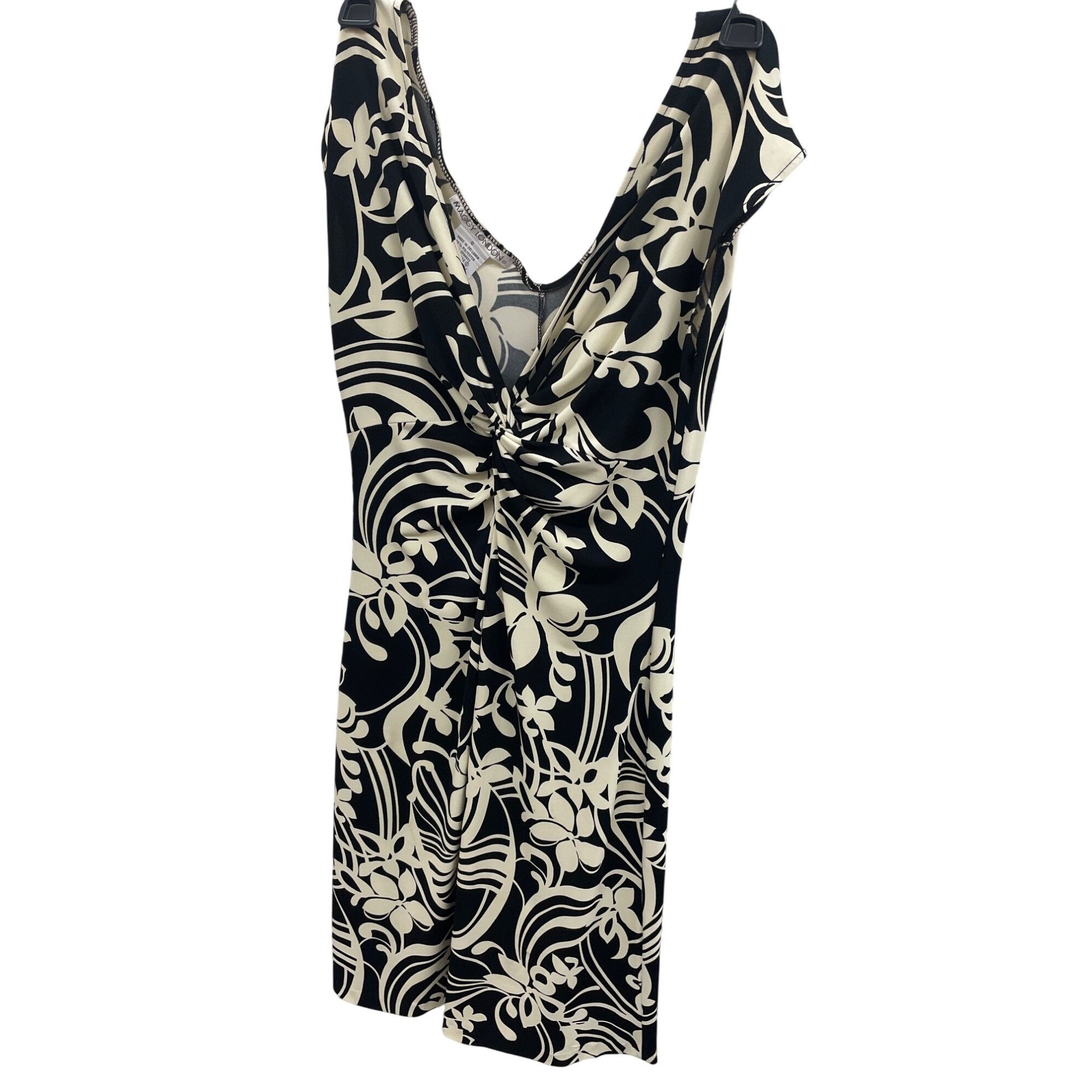 MAGGY LONDON Maggy London Womens Black Tan Floral Midi Summer Dress Size Size L / US 10 / IT 46 - 10 Thumbnail