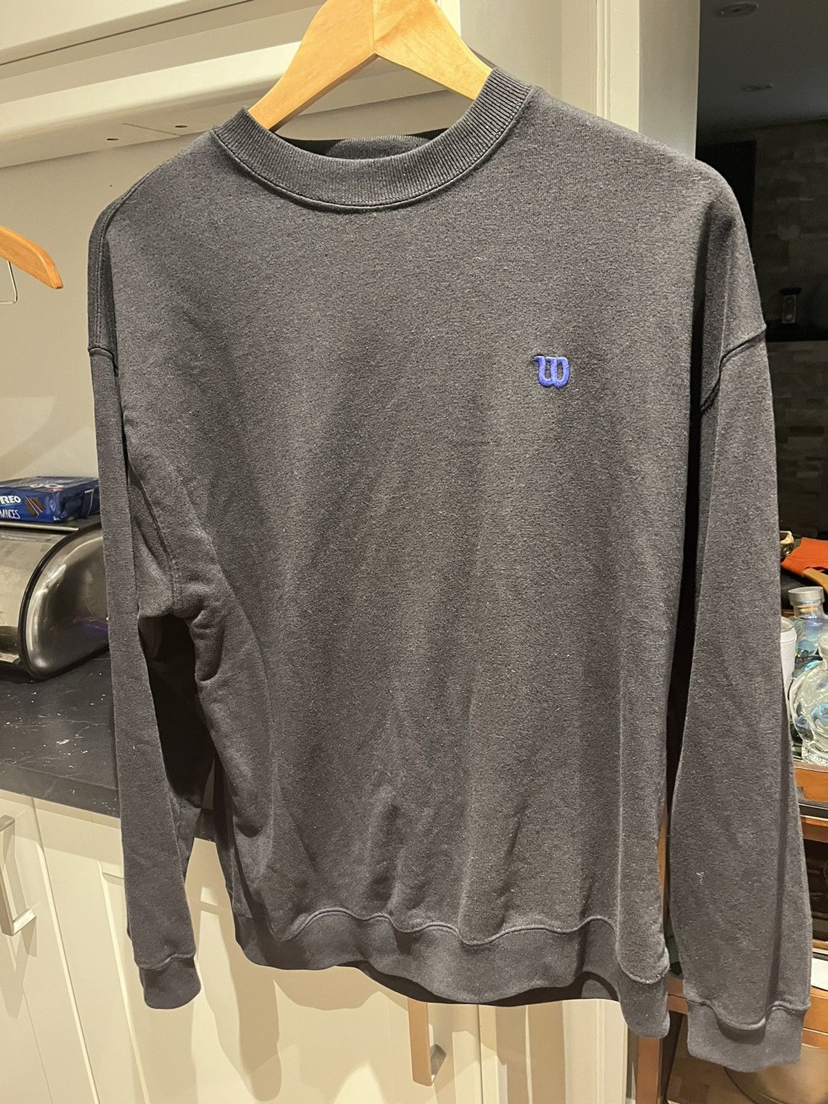 50's Wilson vintageロンT珍品レア　無地　紺✖️灰 Vintage Wilson Sweatshirt | Grailed