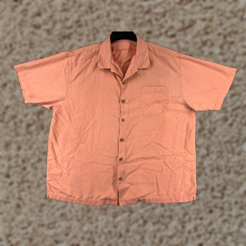 Tommy Bahama Tommy Bahama Shirt Men XLX Orange Button Up Hawaiian Silk Vacation Size US XL / EU 56 / 4 - 1 Thumbnail
