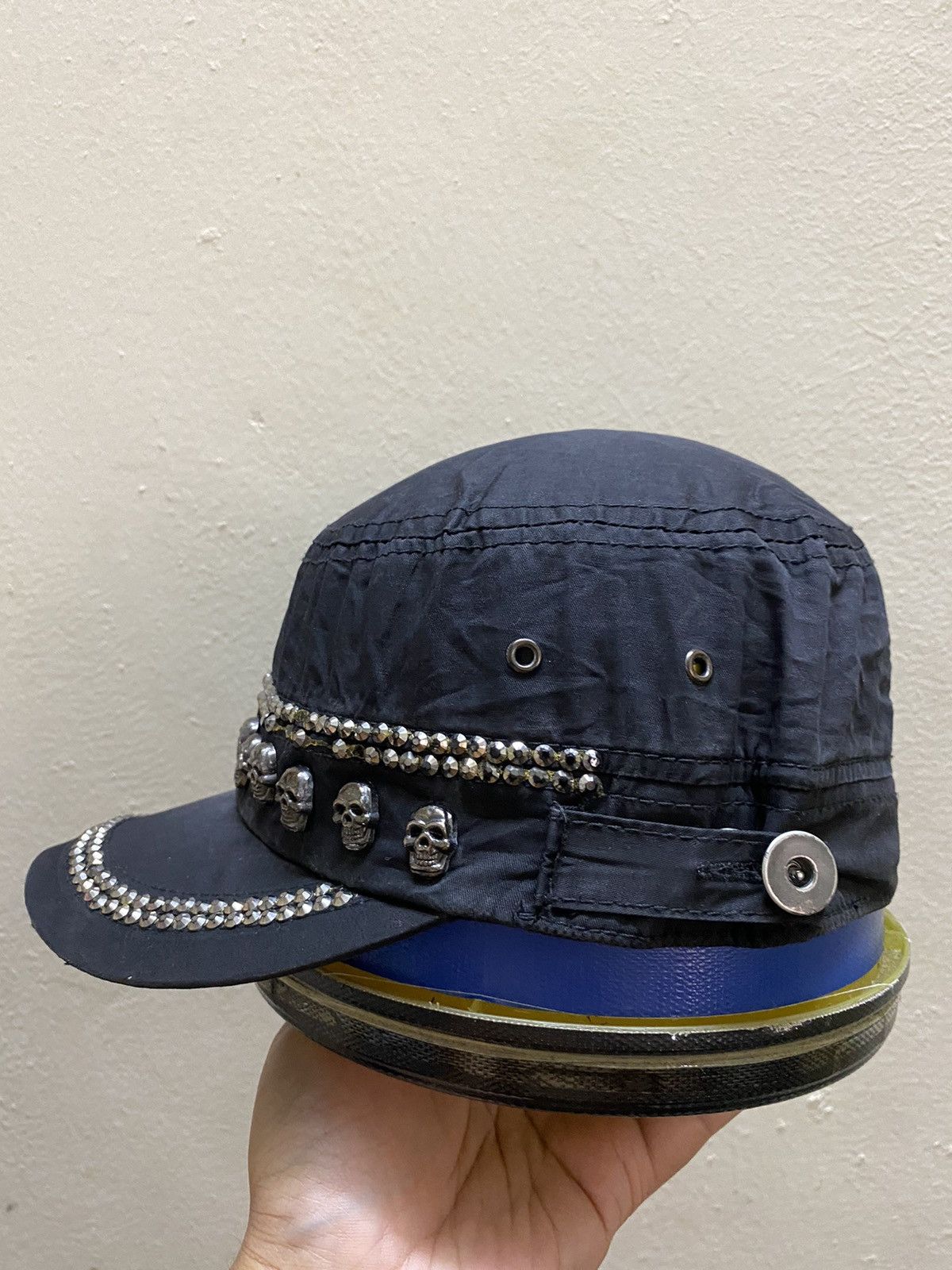 Hysteric Glamour × If Six Was Nine × Le Grande Bleu (L.G.B.) 2000s Cadet hat skull distressed punk studet y2k style Size ONE SIZE - 4 Thumbnail