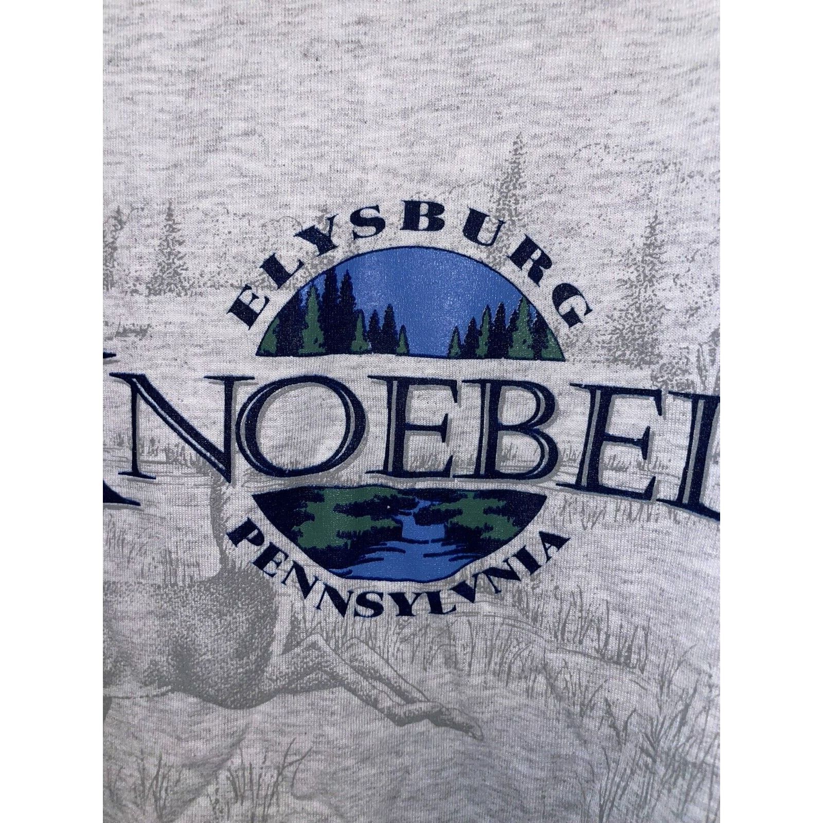 Jerzees 90s Elysburg PA Pennsylvania Knoebes Shadow Deer Shirt VTG L Size US L / EU 52-54 / 3 - 4 Thumbnail