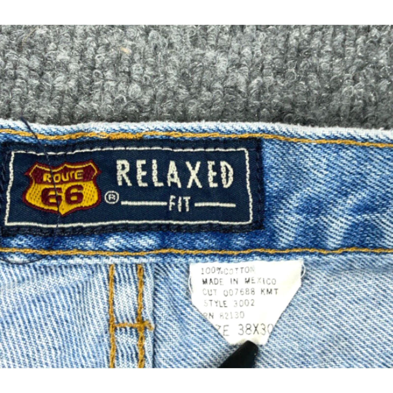 Route 66 VTG Y2K Distressed Jeans Men's 38 x 30 Blue Denim Relaxed Fit Straight Leg Size US 38 / EU 54 - 6 Thumbnail