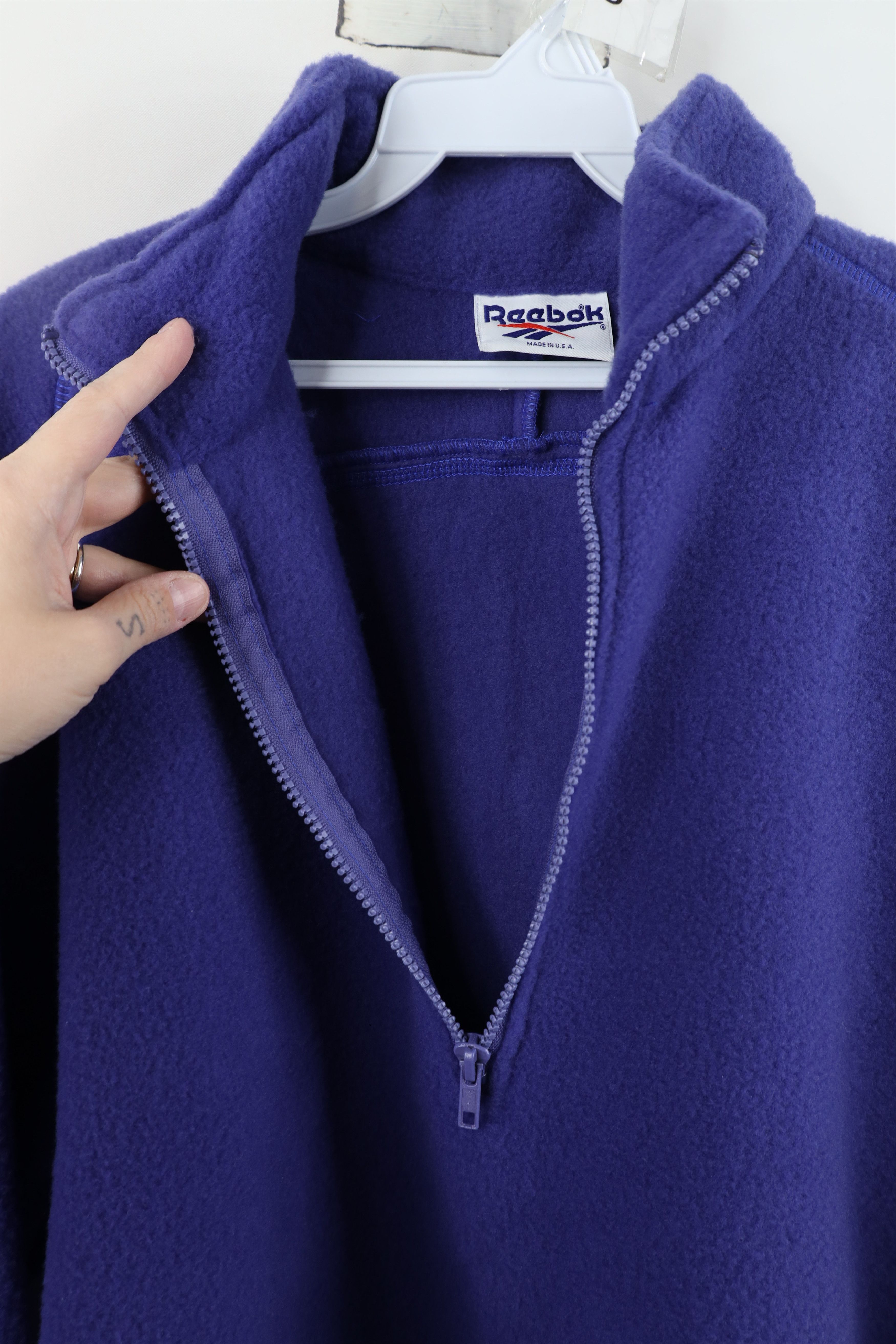 Reebok Vintage 90s Reebok Half Zip Fleece Pullover Sweater USA Size L / US 10 / IT 46 - 6 Thumbnail