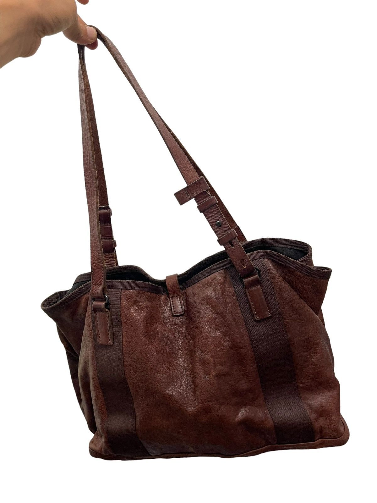 Japanese Brand Full Leather Patina Never Fade Tote Shoulder Bag 3🟩 Size ONE SIZE - 4 Thumbnail
