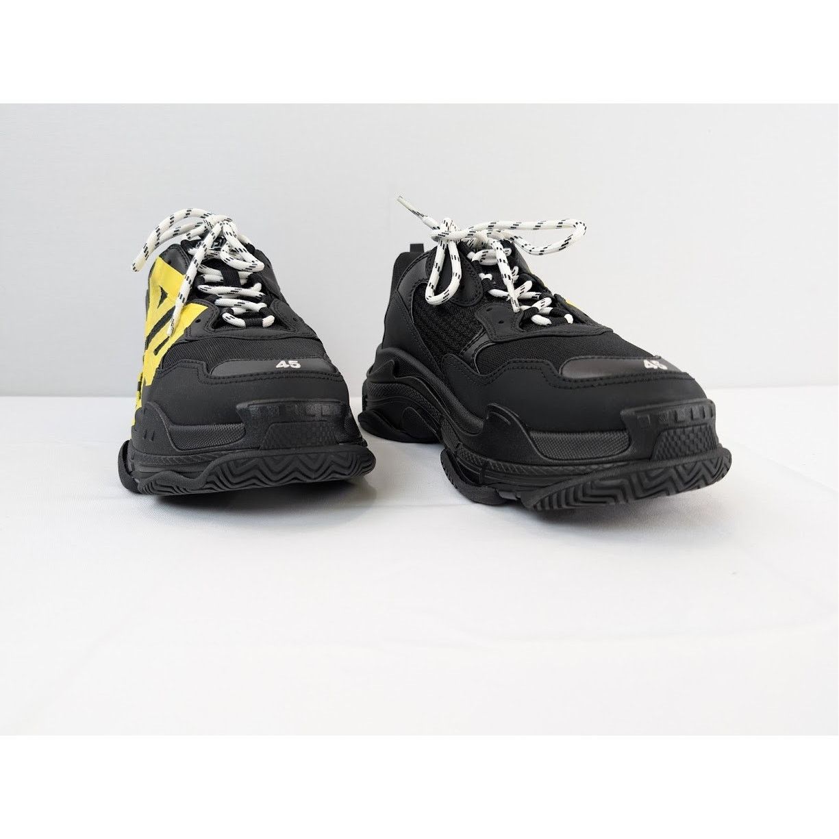 Balenciaga o1rshd1 Triple S Sneakers in Black/Yellow Size US 12 / EU 45 - 4 Thumbnail
