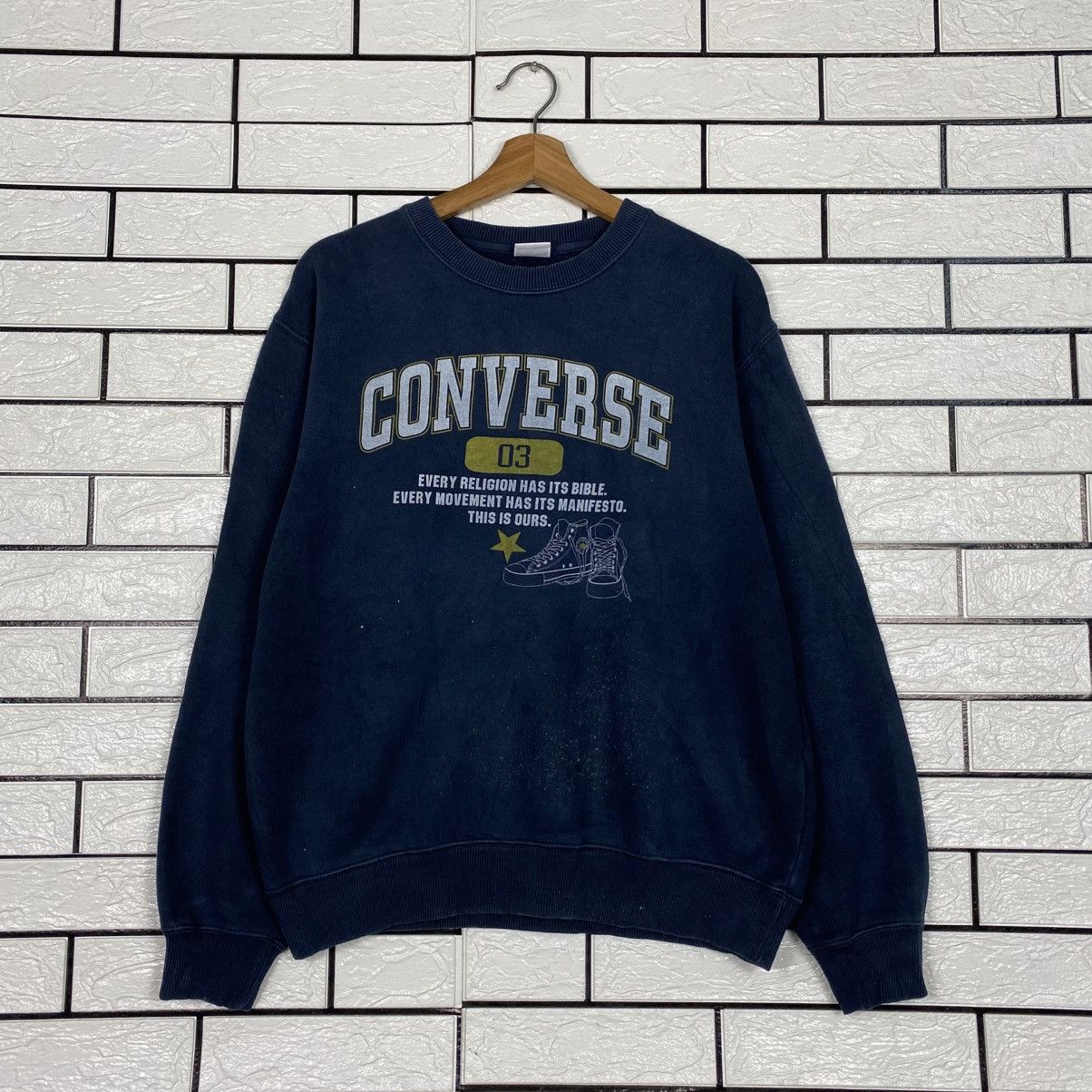 Japanese Brand Vintage Sweatshirt Converse Big Logo Size US L / EU 52-54 / 3 - 2 Thumbnail