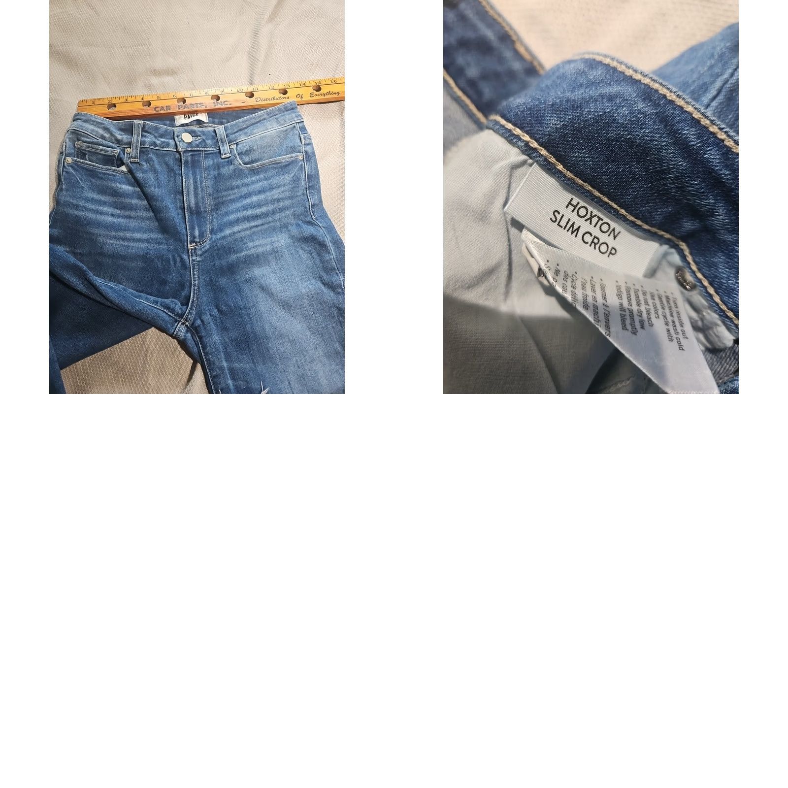 Paige PAIGE Jeans Womens US Size 28 Blue Hoxton Crop Margie Medium Wash Distress Hem Jeans Womens Regular 5-Pocket Denim Medium Wash Cotton Blend Spandex Size 28" / US 6 / IT 42 - 9 Thumbnail