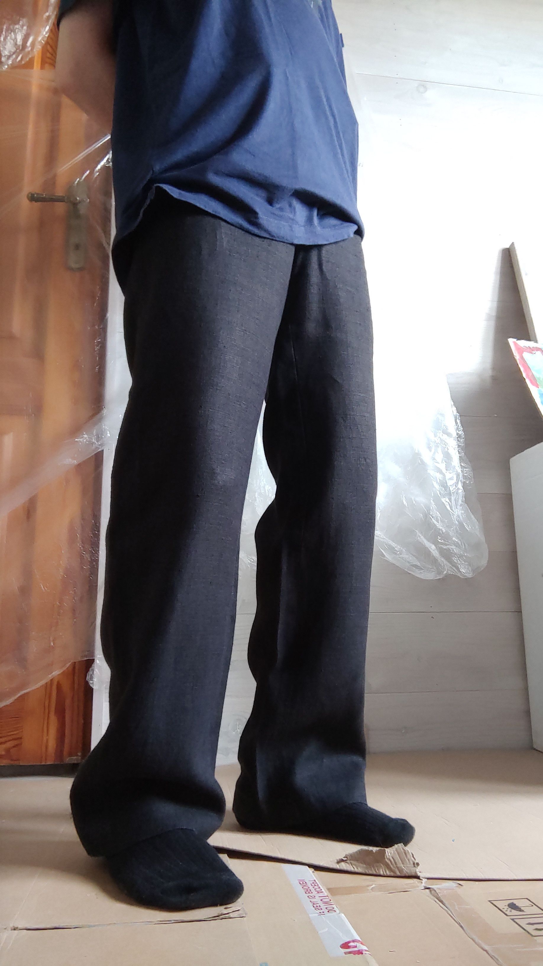 Vintage 100% Linen Vintage Pants High Waist Minimal y2k Wide Flared Size US 31 - 15 Thumbnail